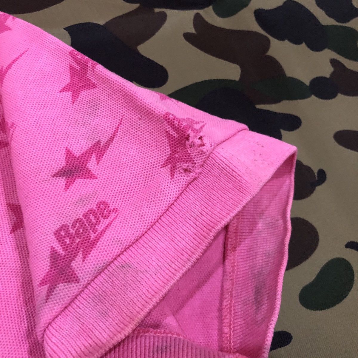 Bape Bape Sta Pattern Polo Shirts Size L Size US L / EU 52-54 / 3 - 5 Thumbnail