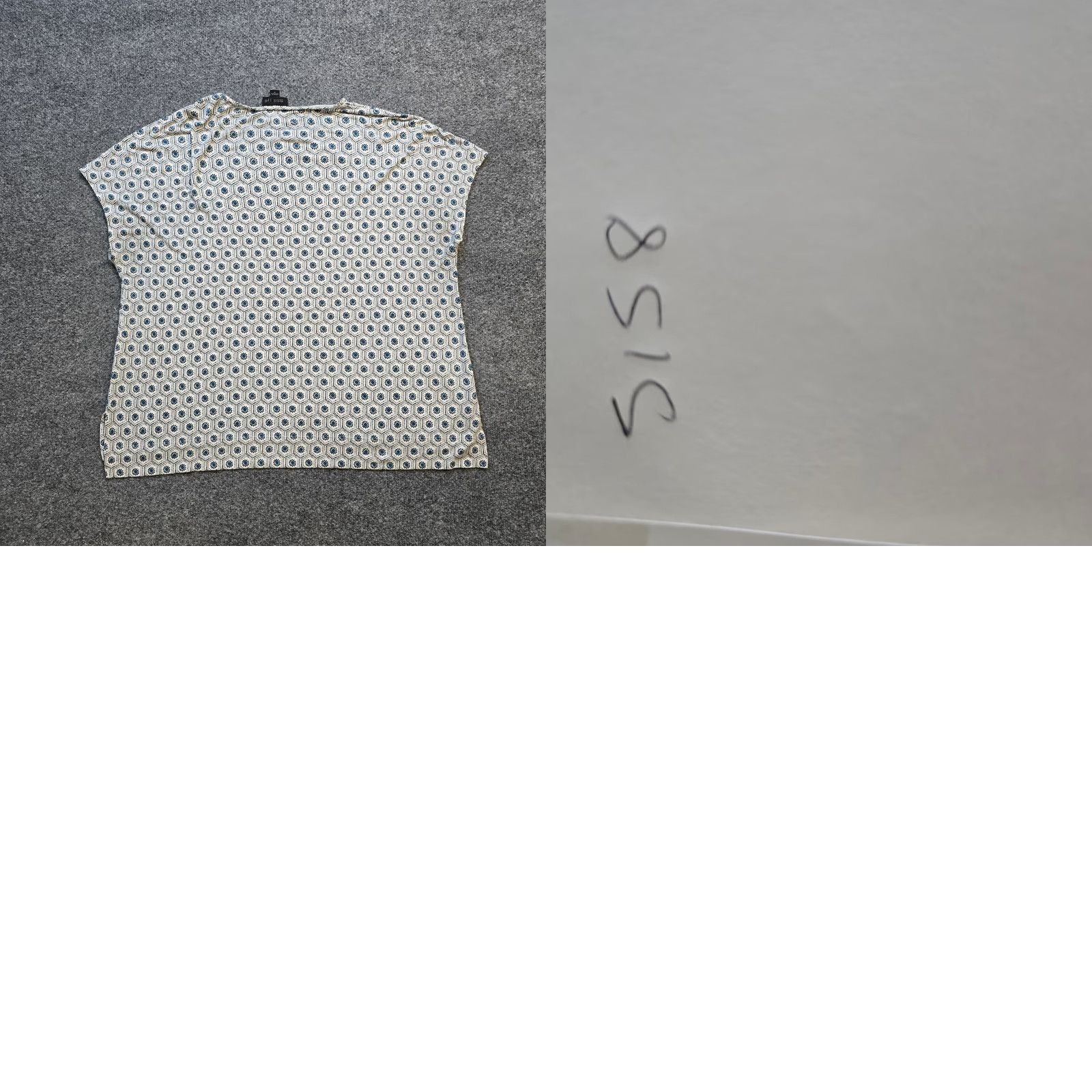J. Jill J. Jill Wearever Top Shirt Womens Medium White Blue Geometric Stretchy Casual Shirt Size M / US 6-8 / IT 42-44 - 8 Thumbnail