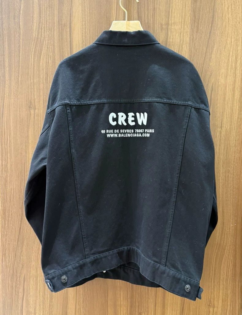 Balenciaga Balenciaga Crew Black Denim Jacket Size US XS / EU 42 / 0 - 1 Thumbnail