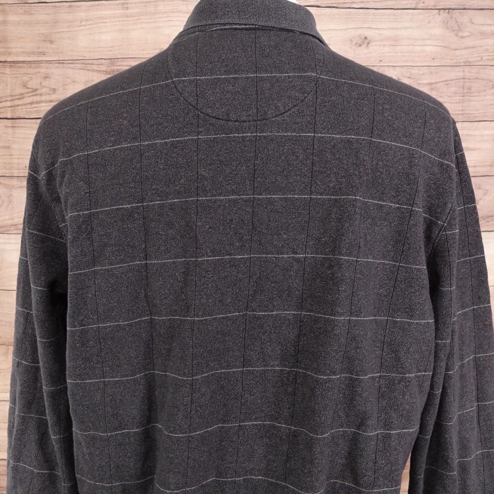 Van Heusen Van Heusen Shirt Mens XL Gray Long Sleeve Knit Polo Casual Stripe Pullover Size US XL / EU 56 / 4 - 5 Thumbnail