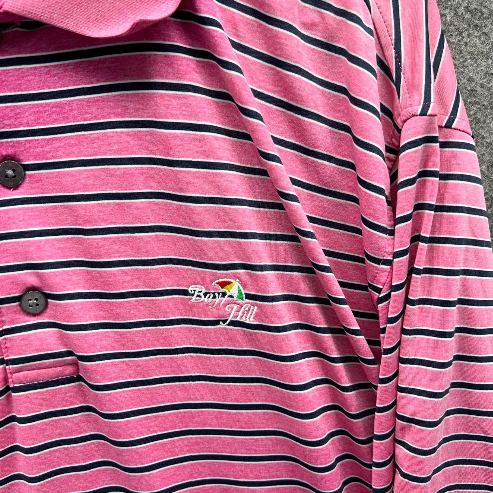 Footjoy VINTAGE FootJoy Polo Shirt Men XL Pink Stripes Golf Bay Hill Logo Shirt Size US XL / EU 56 / 4 - 7 Thumbnail