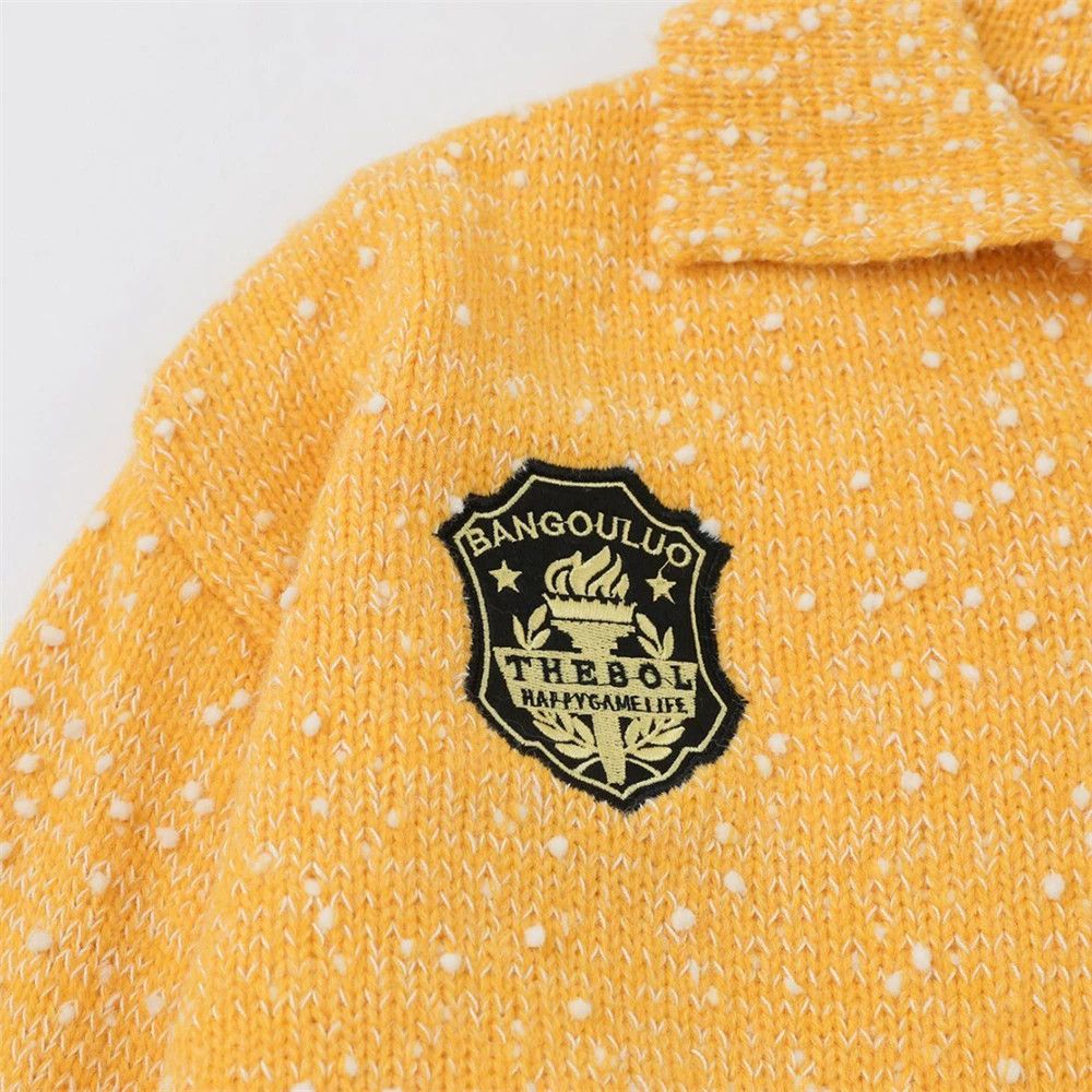 Vintage Men's high street wool ball jacquard lapel sweater Size US 32 / EU 48 - 4 Thumbnail