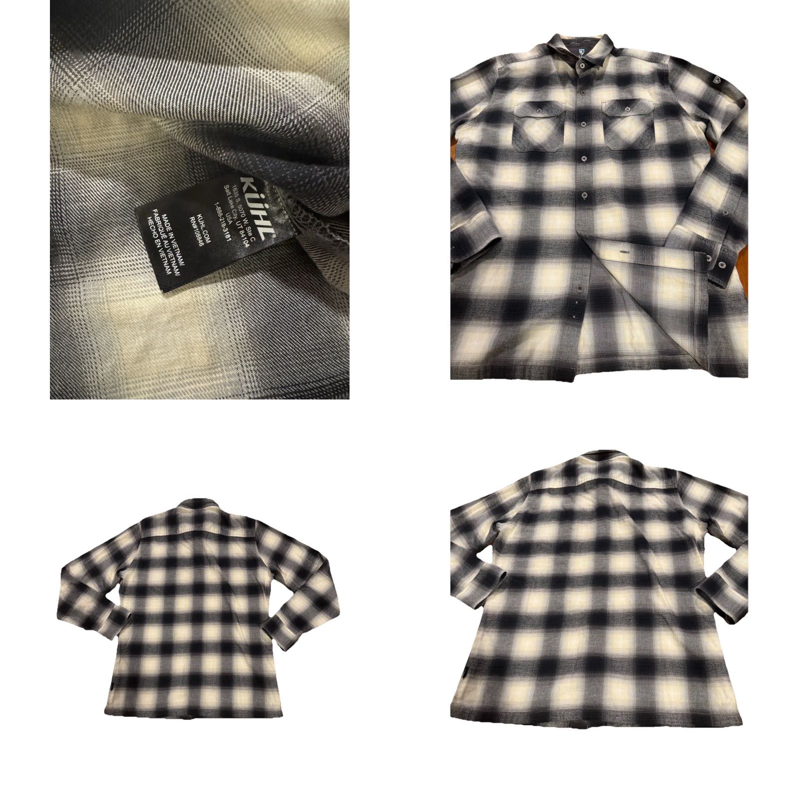 Vintage KUHL Men’s Dillingr Flannel LS Shirt M Black Sand Style 7186 Pockets Easy Care Button-Up Size US M / EU 48-50 / 2 - 8 Thumbnail