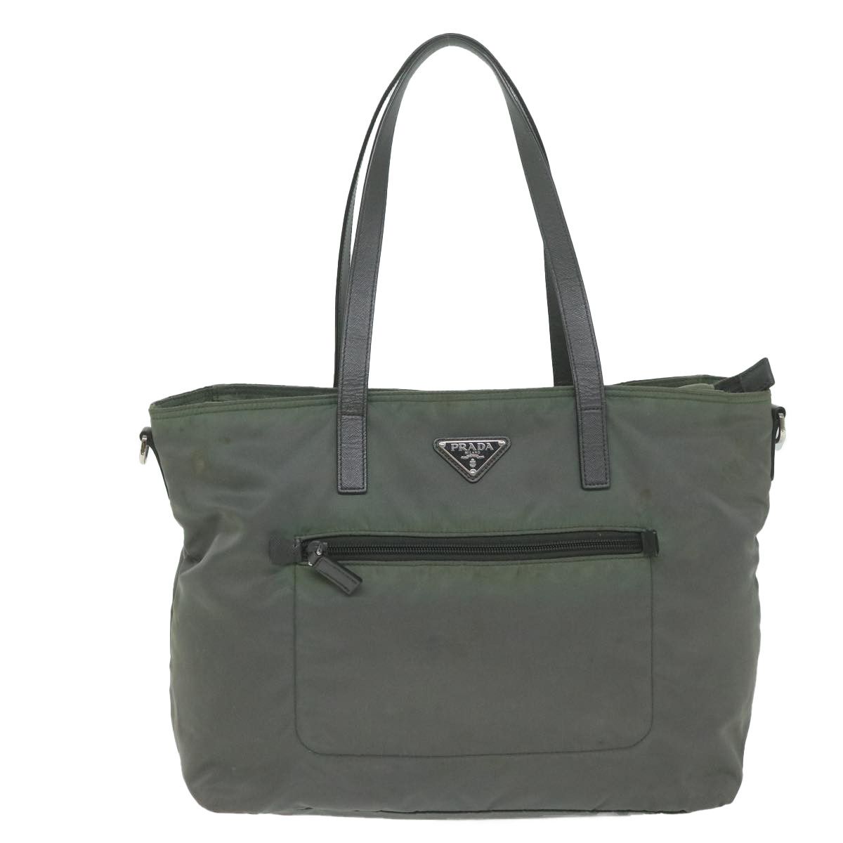 Prada Tessuto Grey Synthetic Tote Bag (Pre-Owned) Size ONE SIZE - 1 Thumbnail