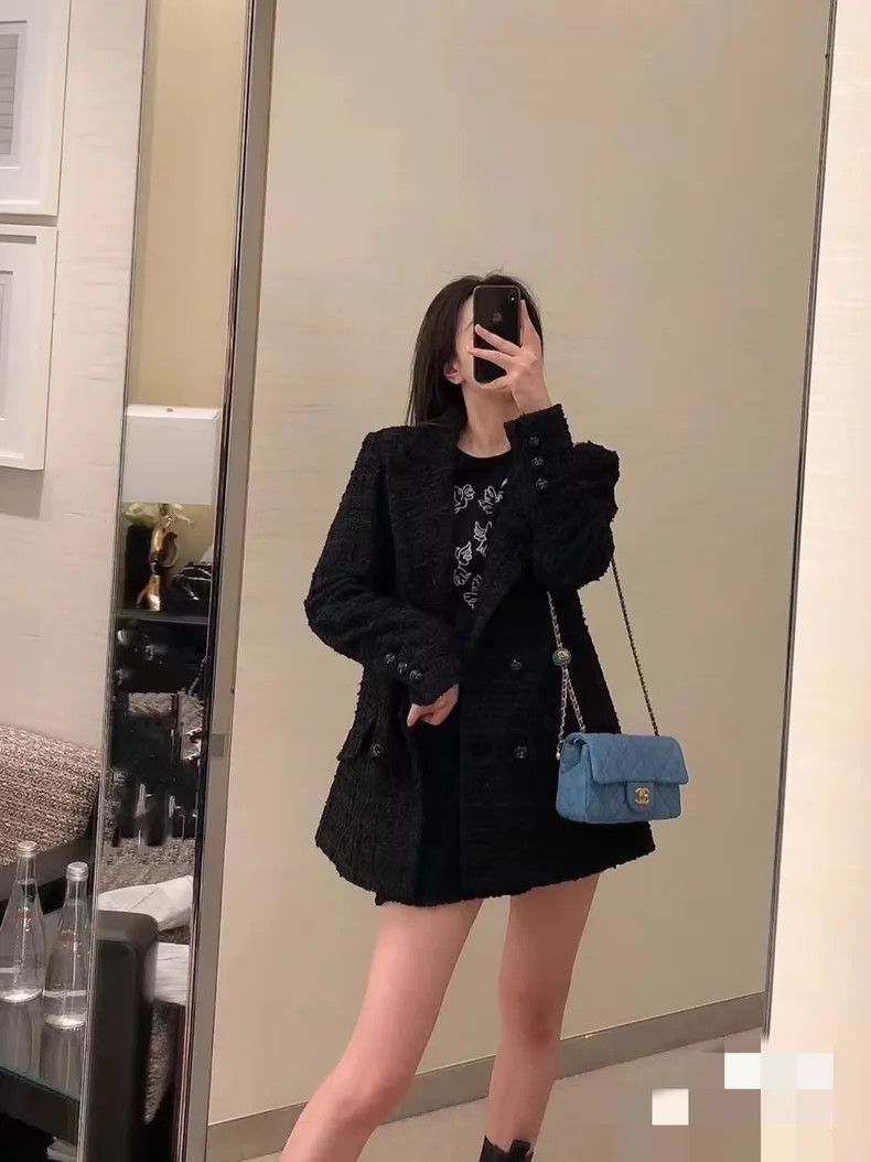 Chanel Chanel Black tweed coat Size XXS / US 00 / IT 34 - 8 Thumbnail