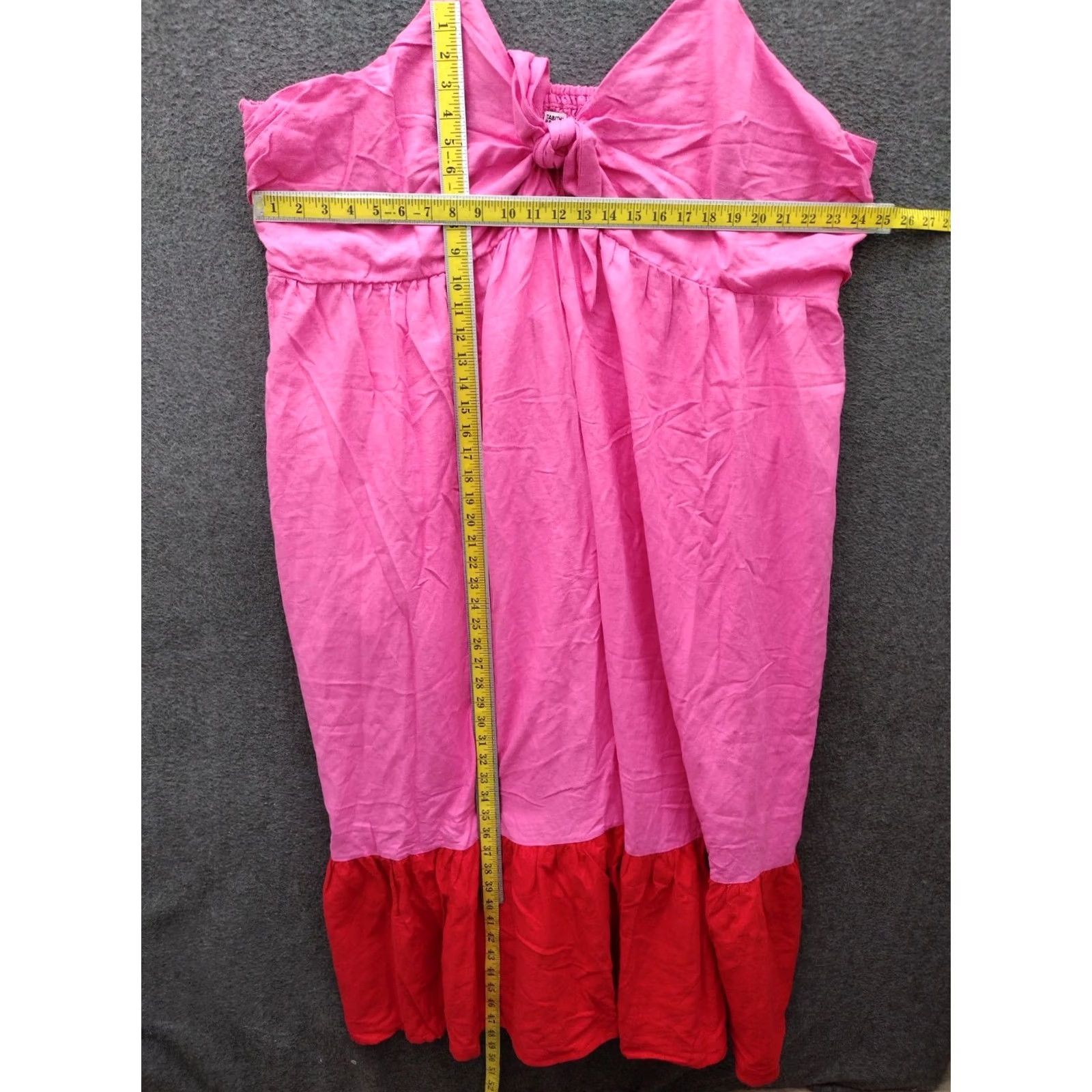 Pinko Tabitha Brown Pink Sleeveless Tie Front Midi Dress 4X Womens Plus Pink Tie Front Midi Dress Size XXL / US 16-18 / IT 52-54 - 4 Thumbnail