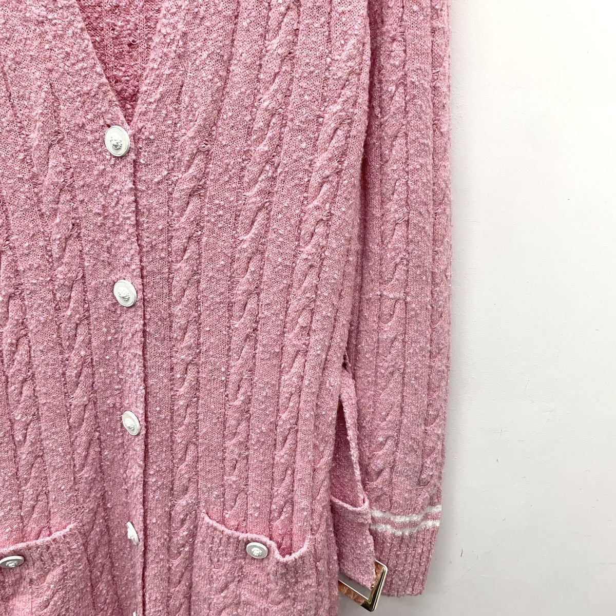 Chanel Chanel Cable Knit V-neck Long Sleeve Cardigan Dress K26WX Size S / US 4 / IT 40 - 4 Thumbnail