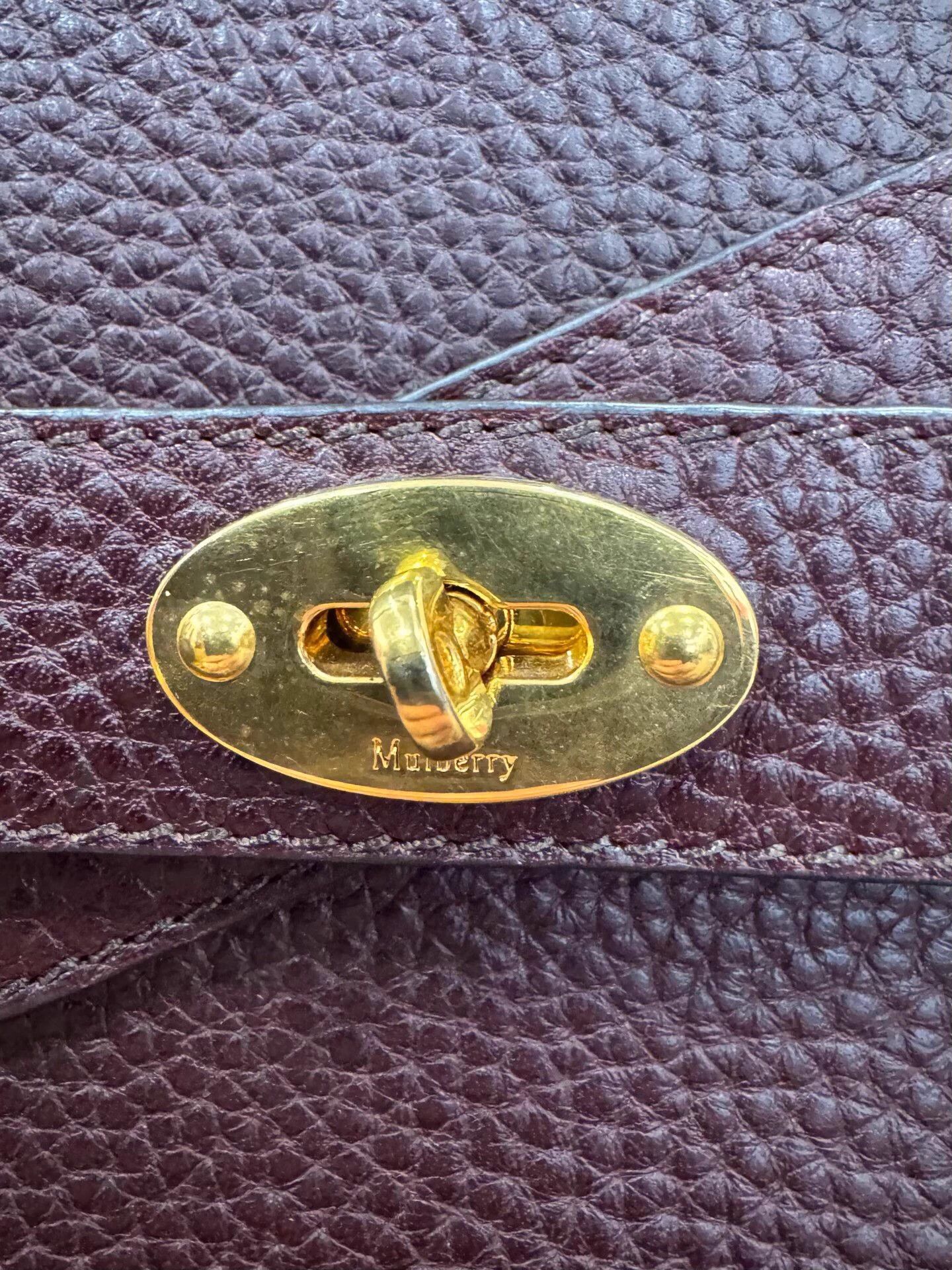 Mulberry Mulberry Bayswater Burgundy Gold Kelly Clasp Satchel Size ONE SIZE - 4 Thumbnail