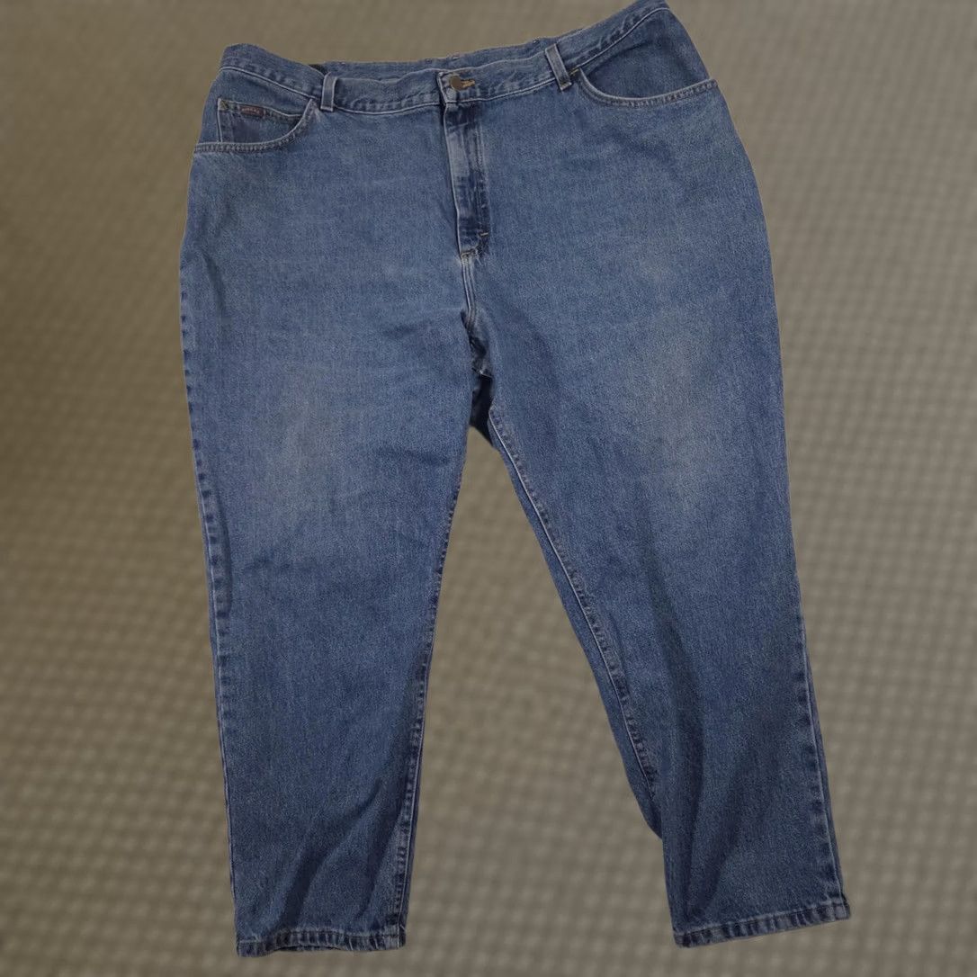Vintage Riders Jeans Womens 24W Blue Medium Wash High Rise Relaxed Fit Tapered Denim Jeans Size 42" / US 20 - 1 Thumbnail