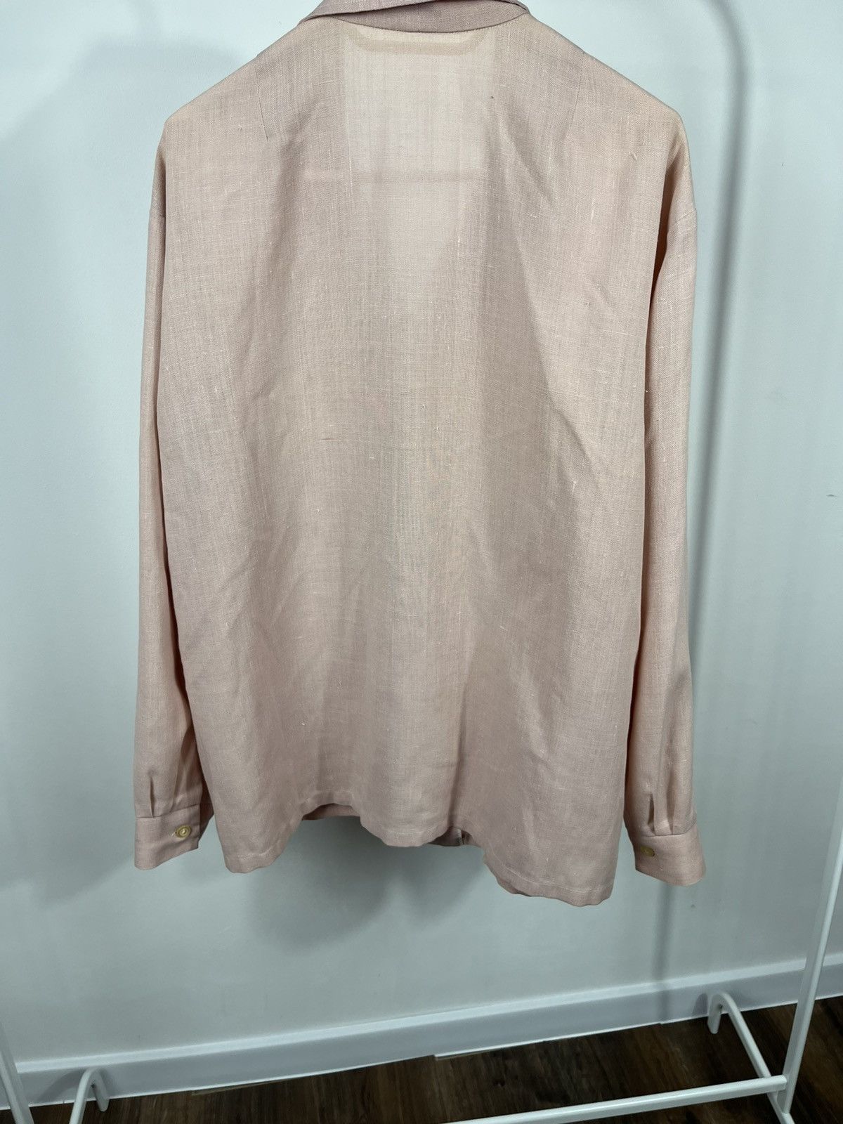 Vintage Vintage Pink Linen Folk Style Shirt with Embroidered Pockets Size US XL / EU 56 / 4 - 11 Thumbnail
