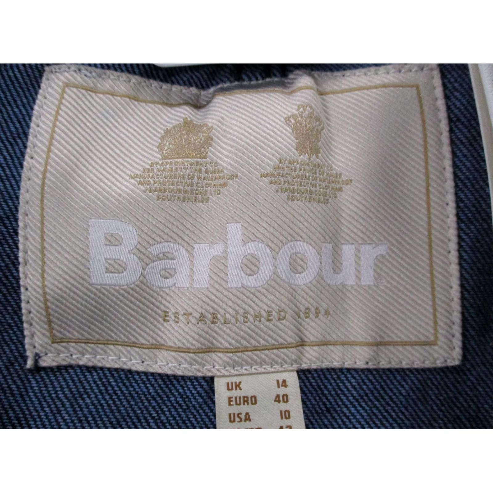 Barbour Barbour Jacket Womens 10 Blue Denim Trench Coat Belted NEW Shirt Jacket Womens 10 Blue Denim Barbour Trench Coat Belted Size 32" / US 10 / IT 46 - 6 Thumbnail