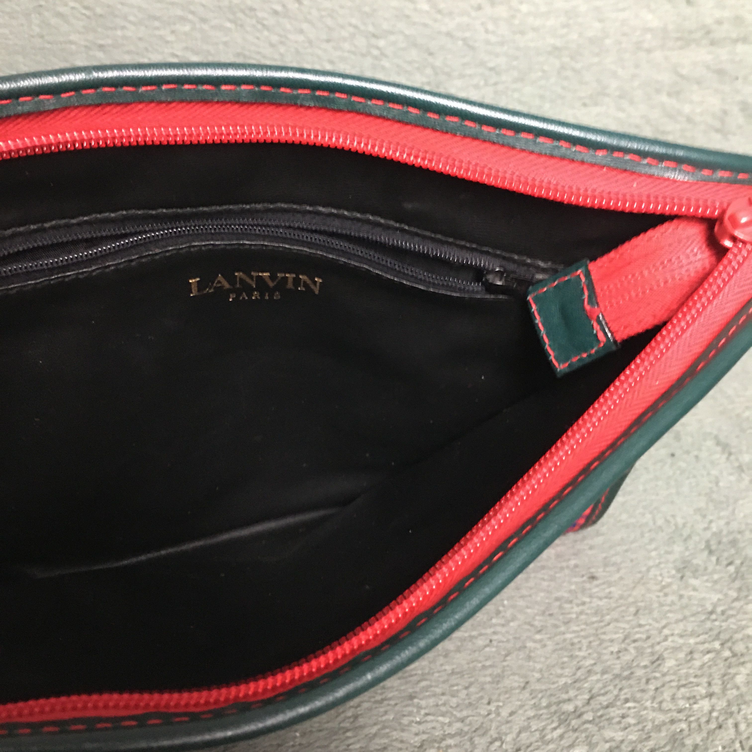 Lanvin LANVIN Paris Vintage Red Checkered Clutch Bag Size ONE SIZE - 7 Thumbnail