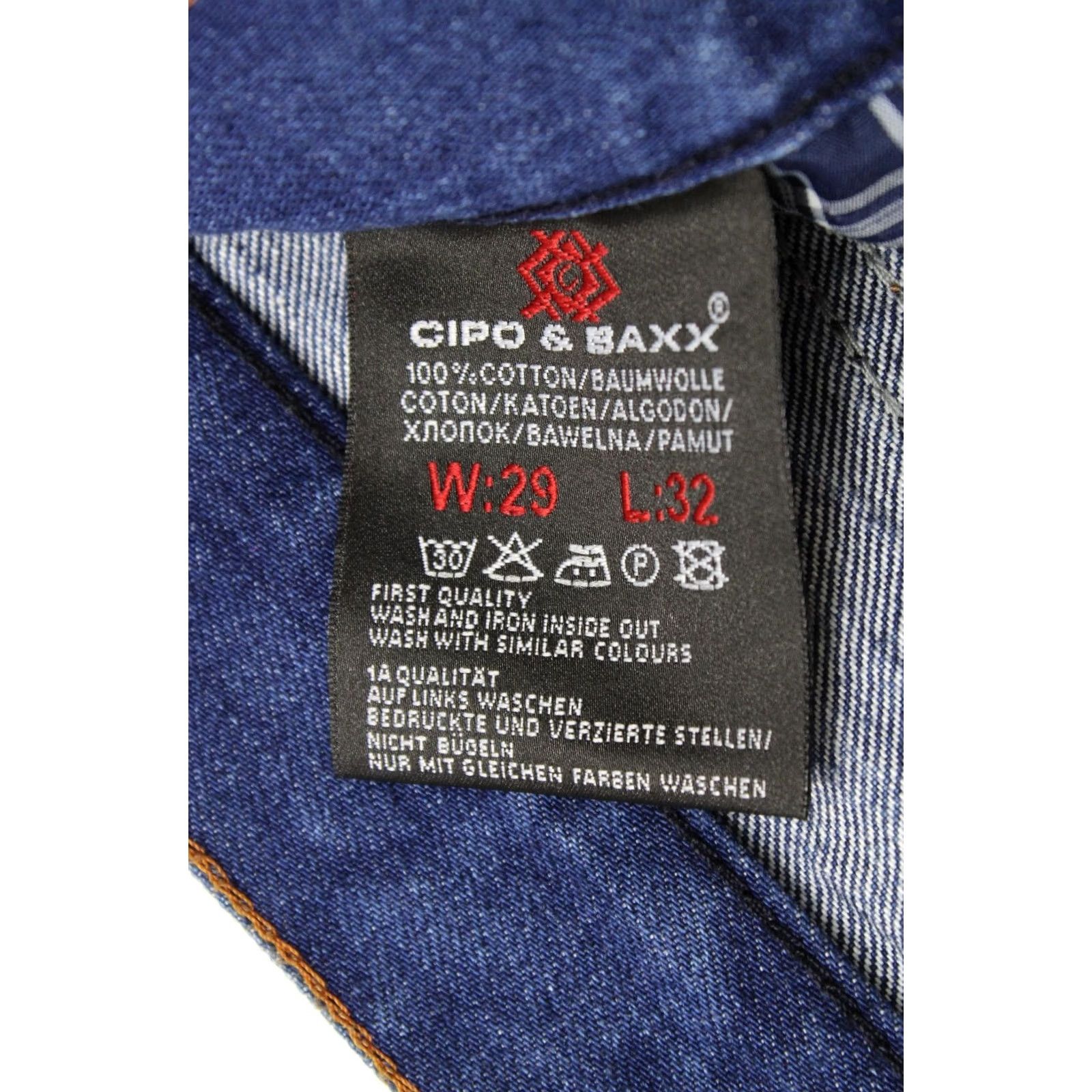 Denime Cipo & Baxx Jeans Mens Blue Regular Ripped Whiskers W29 L32 Size US 29 - 6 Thumbnail