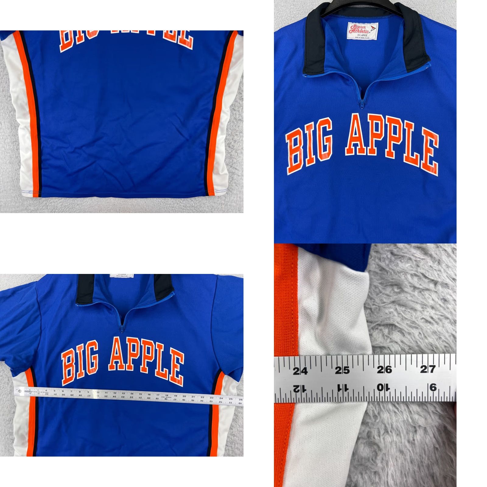 Apple VINTAGE Ripon Athletic Jersey Mens XL Blue NY New York 90s Hip Hop Music Embroidered Logo T-Shirt Fit: Regular Size US XL / EU 56 / 4 - 8 Thumbnail