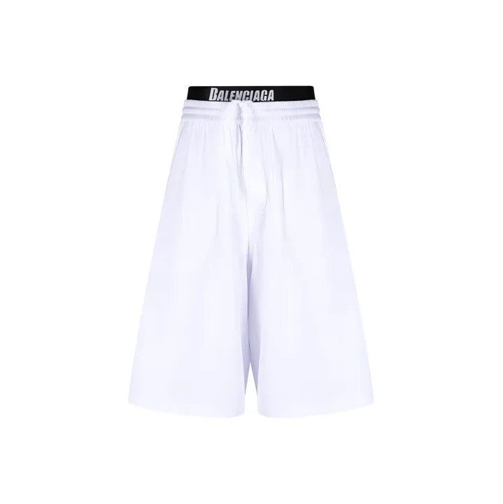 Balenciaga Balenciaga Casual White Logo Knitted Shorts Size US 32 / EU 48 - 1 Thumbnail