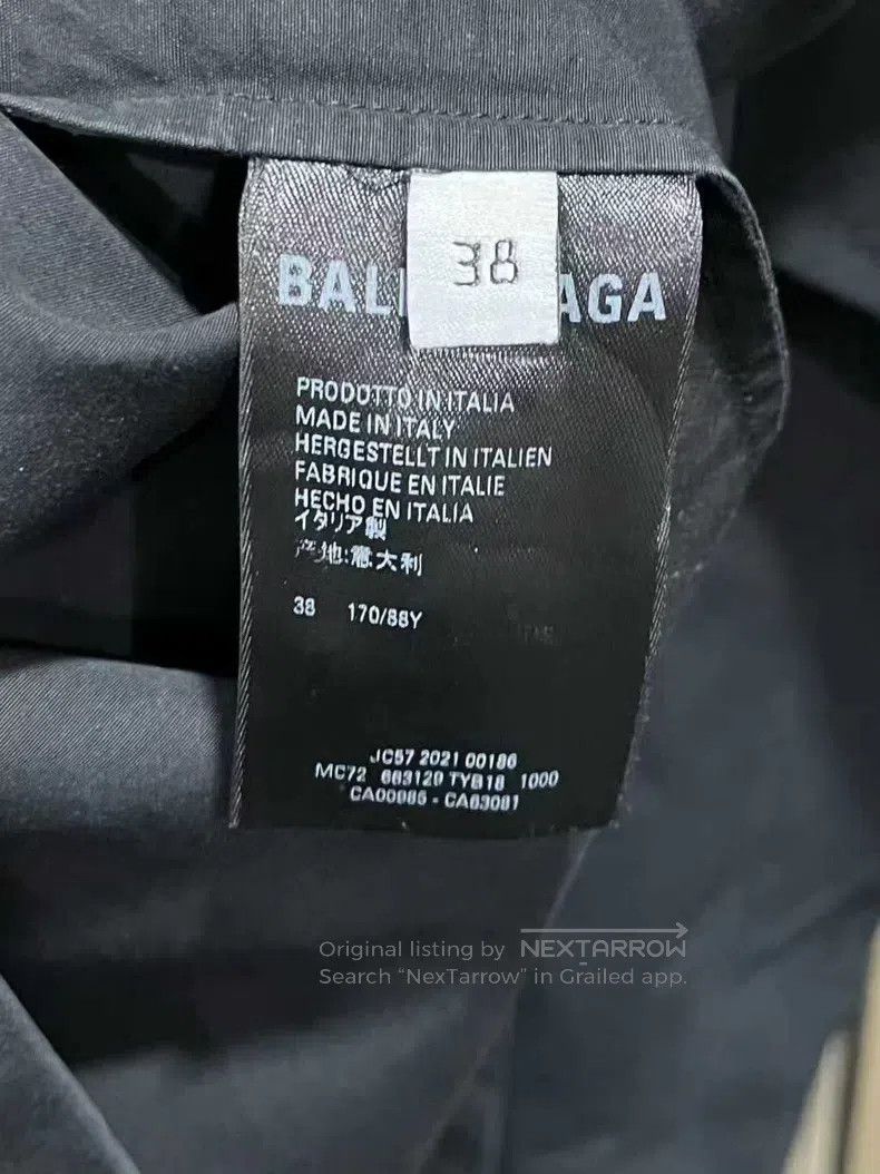 Balenciaga Balenciaga Black Letter Printed Long Sleeve Shirt Size XS / US 0-2 / IT 36-38 - 7 Thumbnail