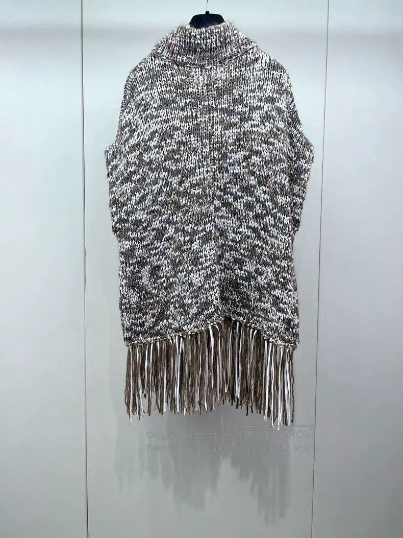 Brunello Cucinelli Brunello Cucinelli Glitter Weaving Fringe Cloak Size M / US 6-8 / IT 42-44 - 2 Thumbnail