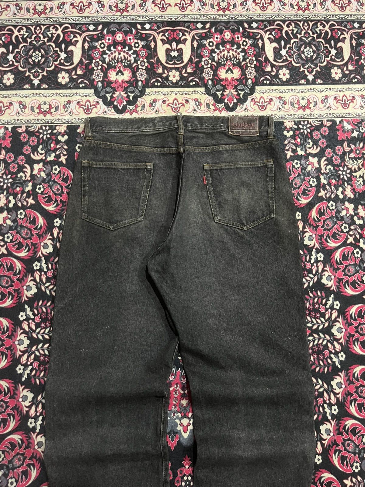 JNCO ⚡️Baggy⚡️Vintage Japanese Brand Brownish Black Frayed Leg Jean Size US 34 / EU 50 - 5 Thumbnail