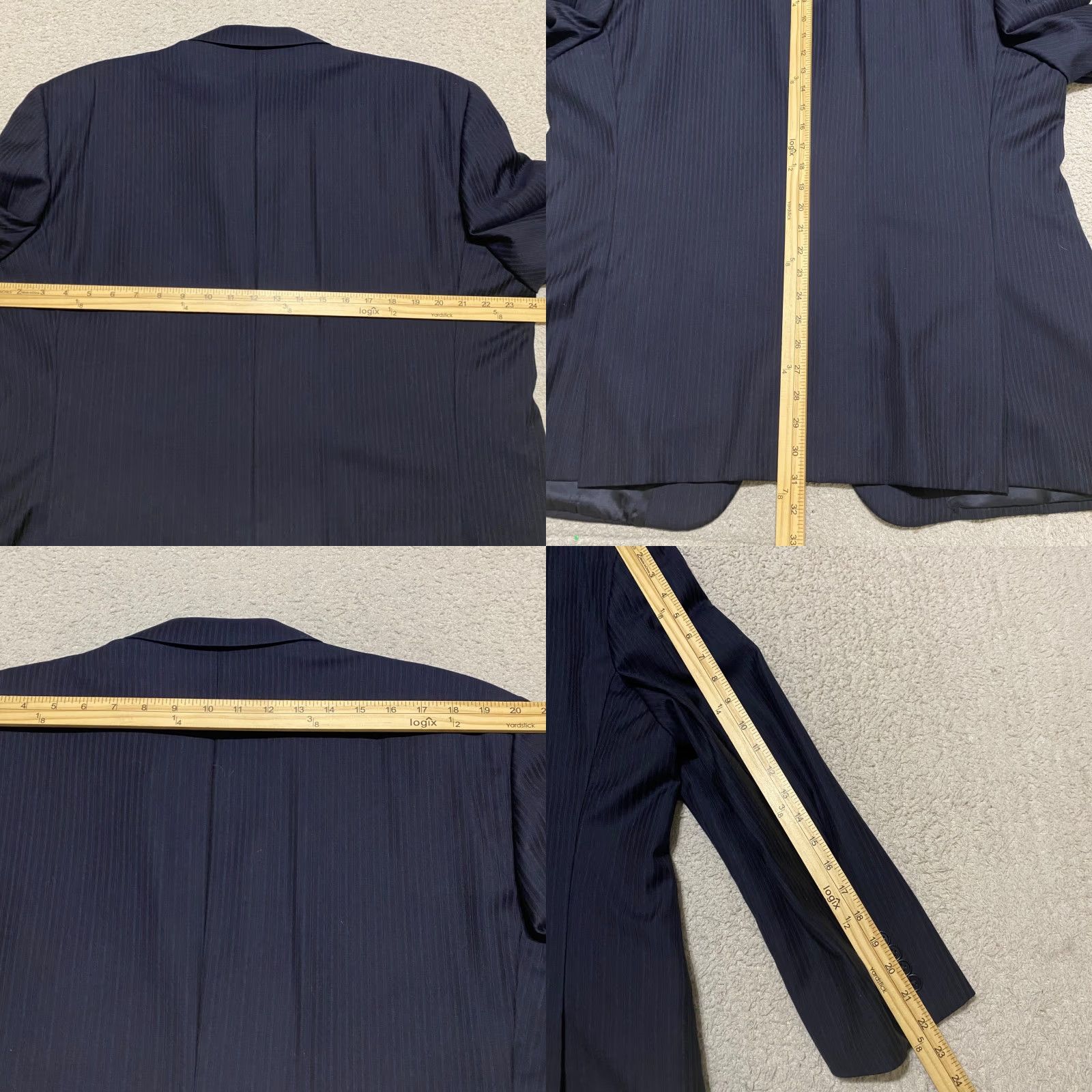 Canali Canali Blazer Blue Striped 2/2 Button Wool 48 Regular Mens Vintage? Size 48R - 9 Thumbnail