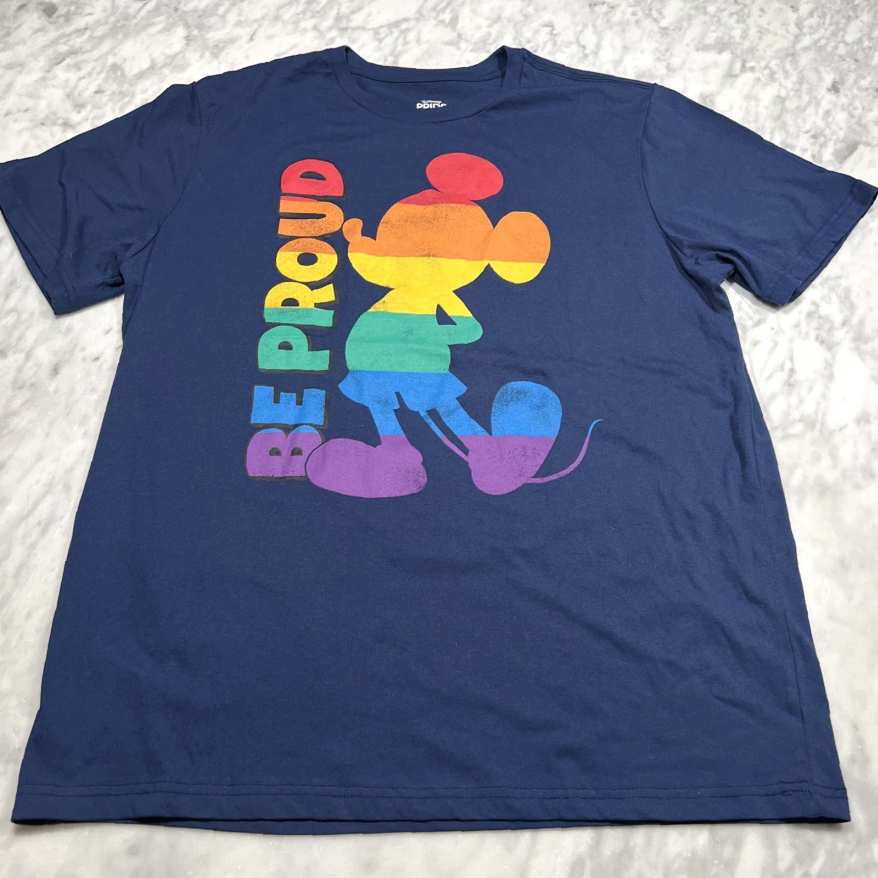 Disney Disney Pride Shirt Mens XL 46/48 Mickey Mouse Be Proud Rainbow Pride Tee Shirt Mens XL Multicolor Disney Pride Collection Rainbow 90s Theme Mens Size US XL / EU 56 / 4 - 2 Thumbnail