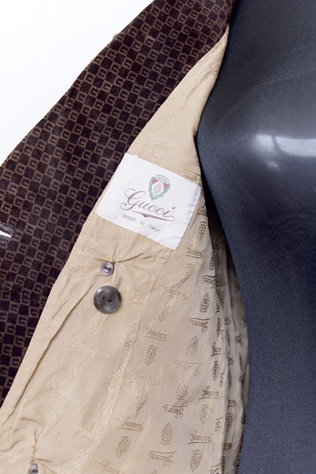Gucci Ultra Rare Archive 70s Gucci Monogram Suede Leather Jacket Size US S / EU 44-46 / 1 - 3 Thumbnail