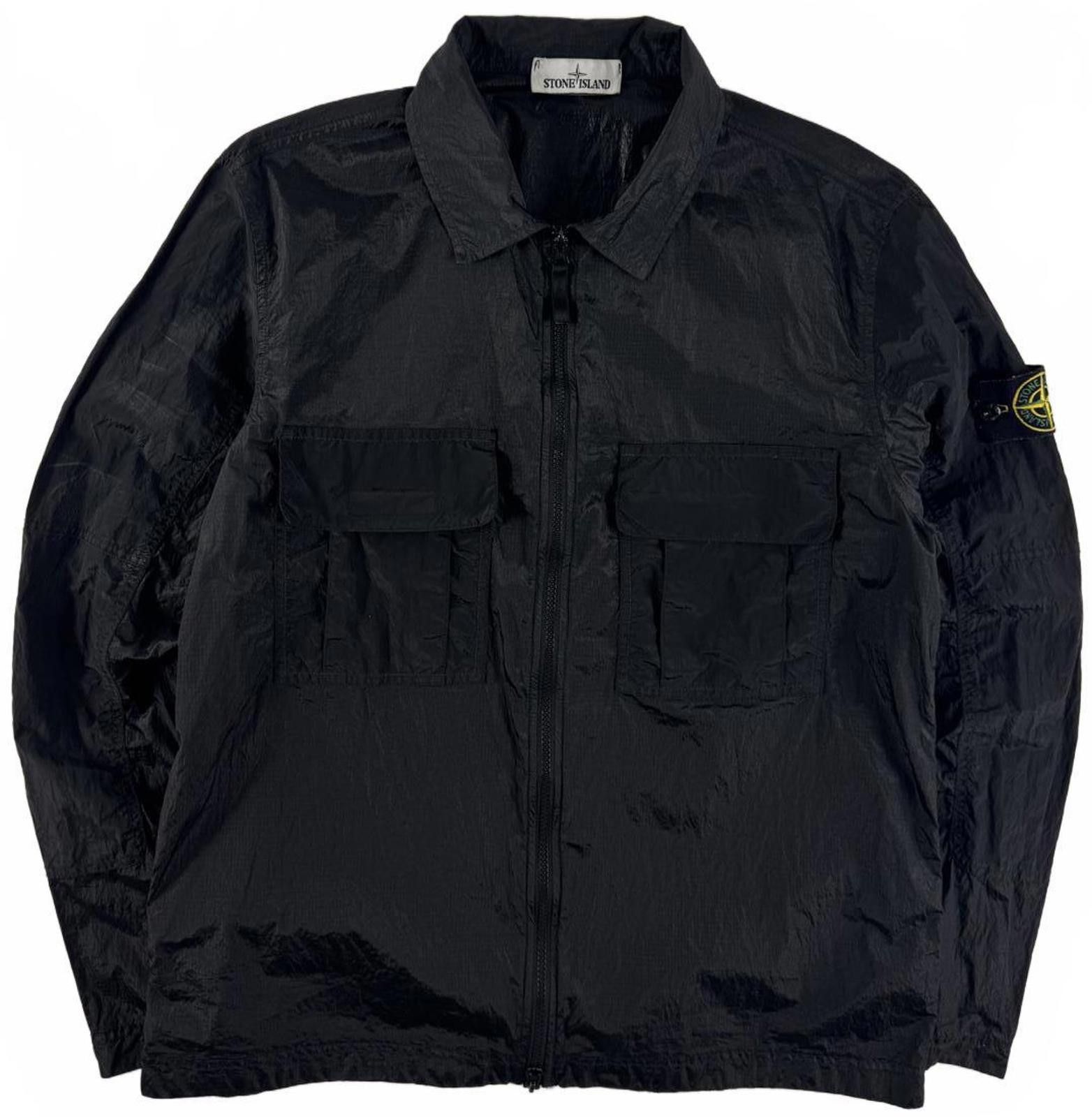 Stone Island Nylon Metal Ripstop Black Overshirt Large
