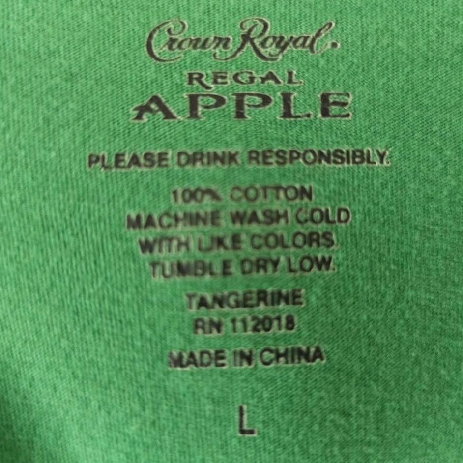Apple Crown Royal Regal Apple Whisky T Shirt Mens Large Green Liquor Promo Tee Size US L / EU 52-54 / 3 - 5 Thumbnail