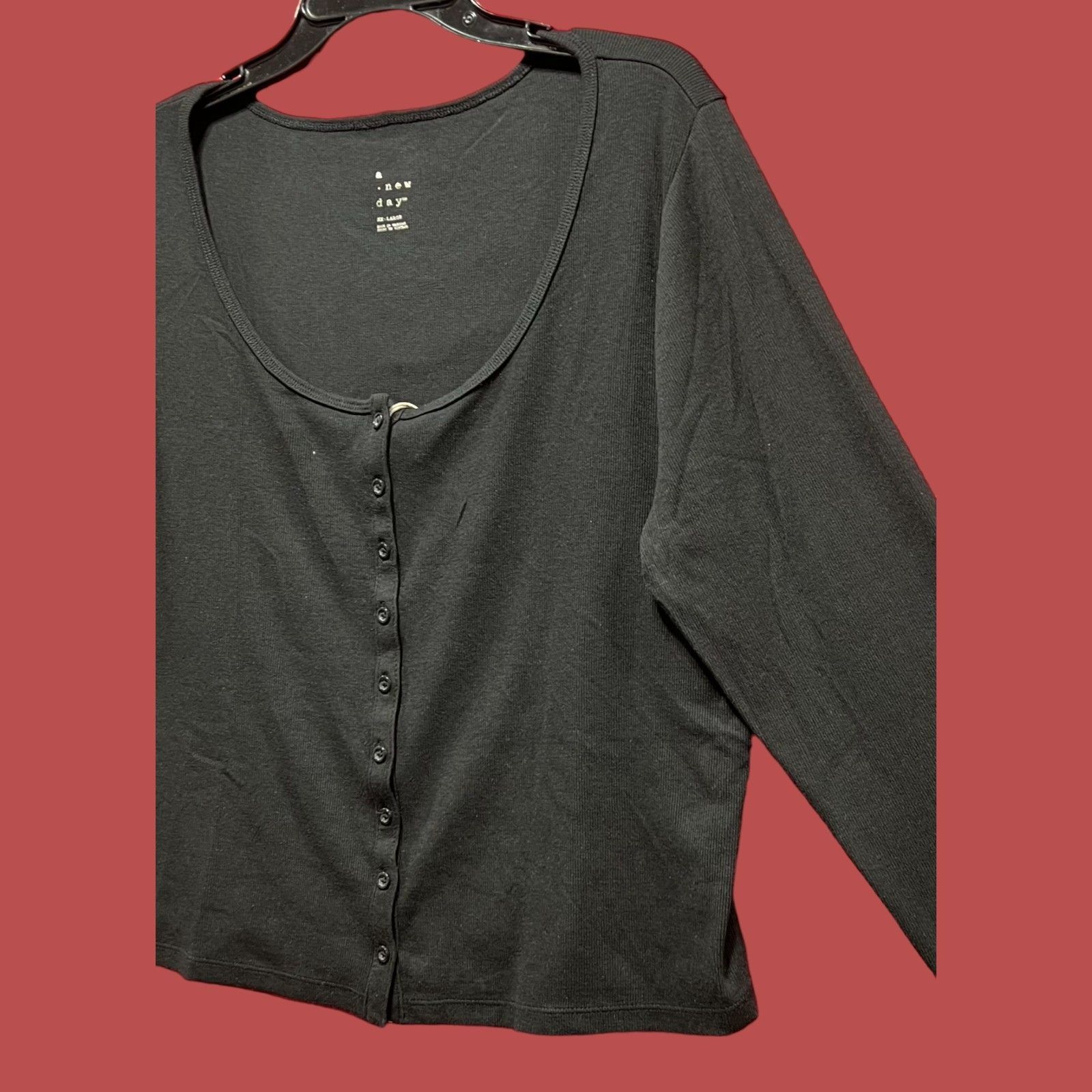 Other A New Day - Women's Botton Front Cardigan Sweater - Black - Size XXL / US 16-18 / IT 52-54 - 15 Thumbnail
