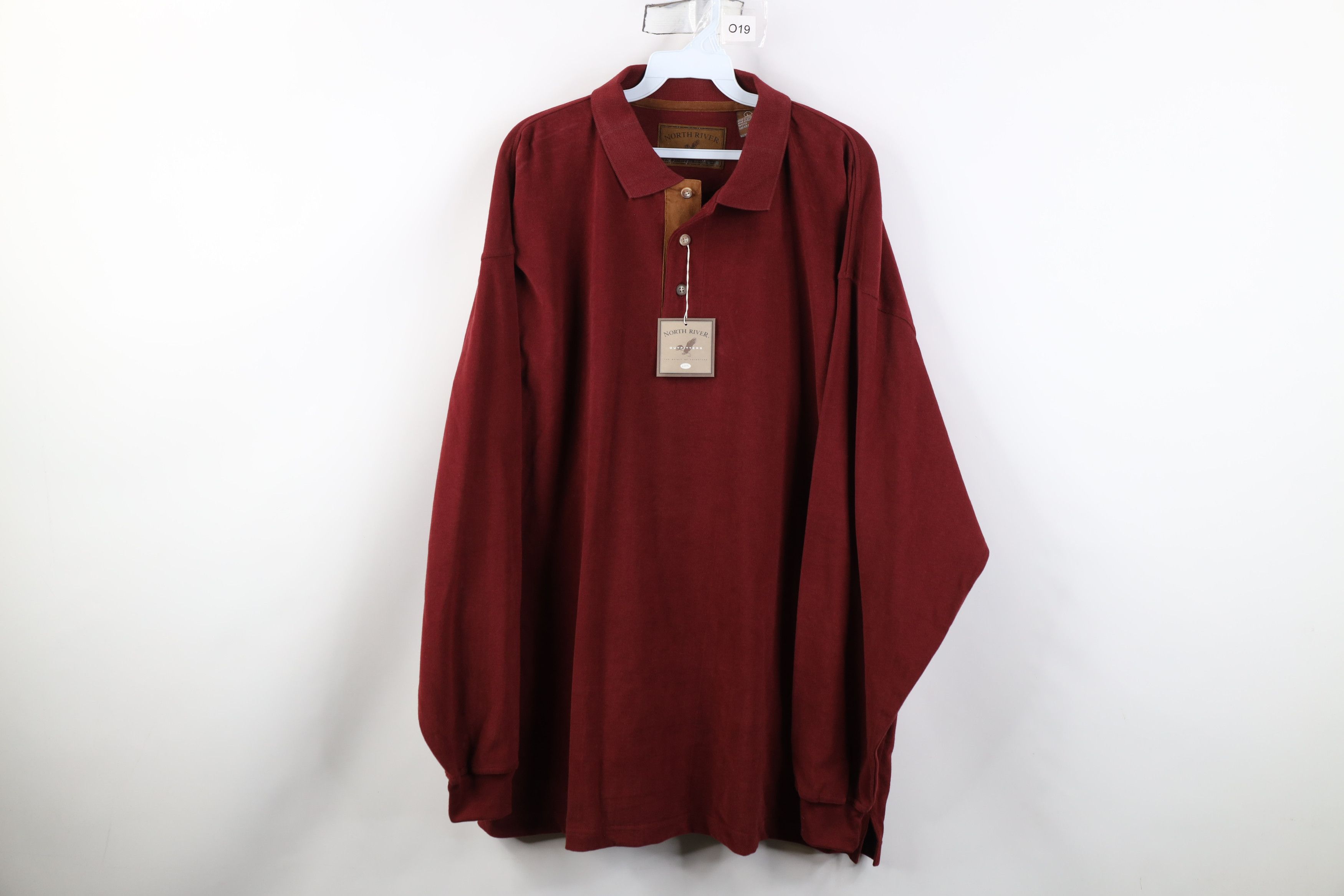 Vintage Deadstock Vintage 90s Streetwear Long Sleeve Rugby Polo Red Size US L / EU 52-54 / 3 - 1 Thumbnail