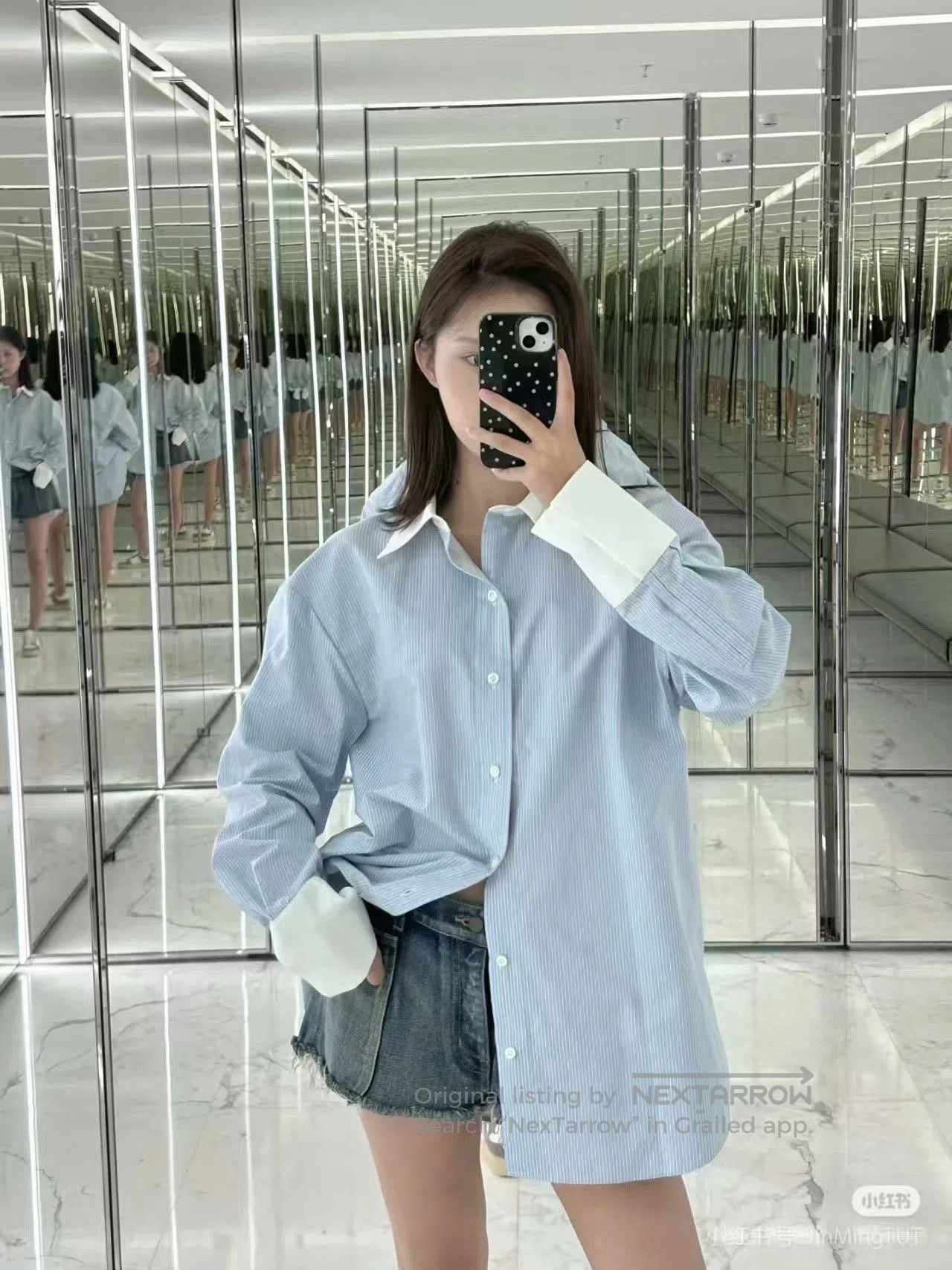 Saint Laurent Paris Saint Laurent Blue White Striped Long. Size S / US 4 / IT 40 - 6 Thumbnail