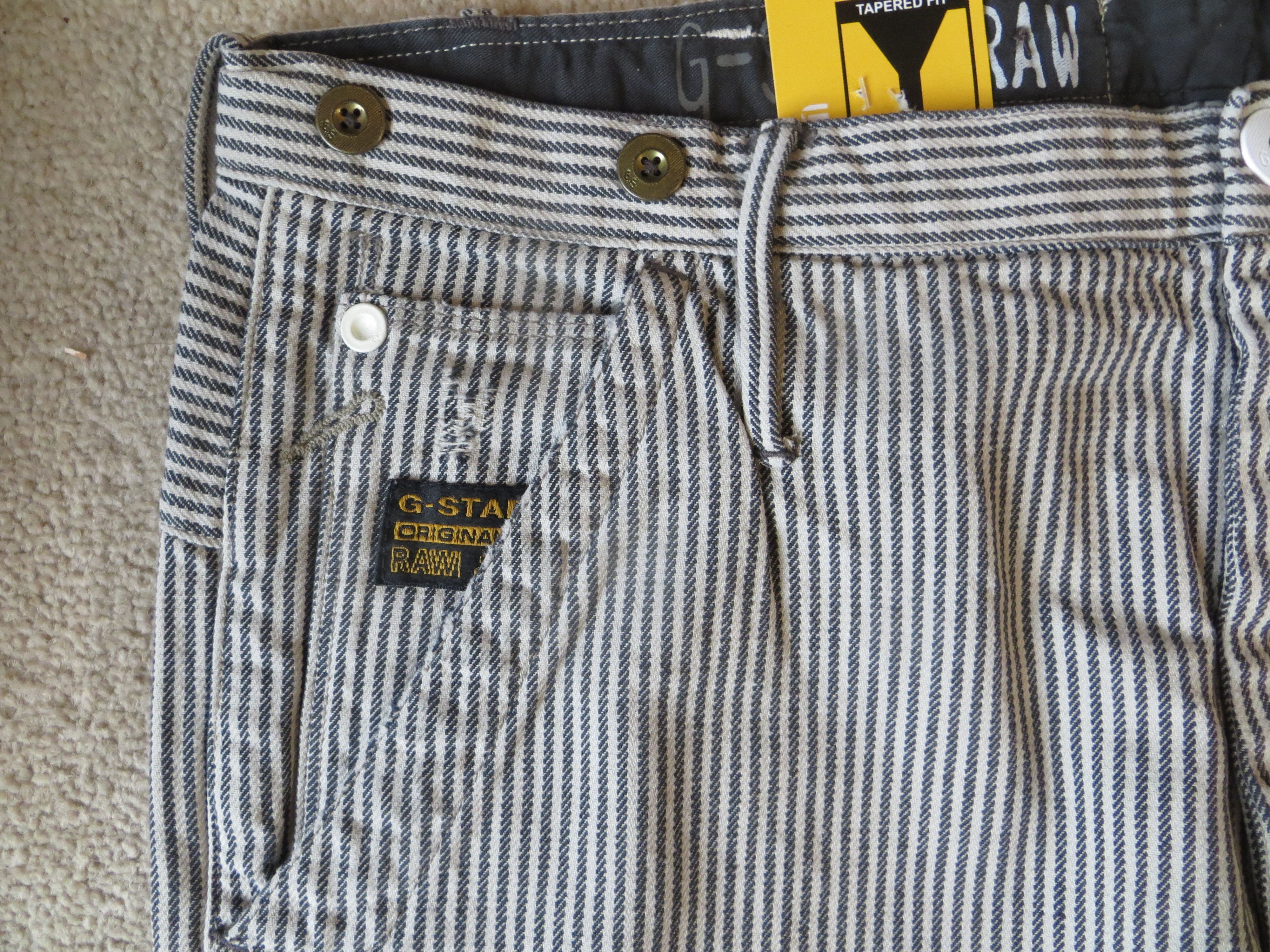 G-Star 3301 BRIDGE STRIPE PANTS Size US 33 - 8 Thumbnail