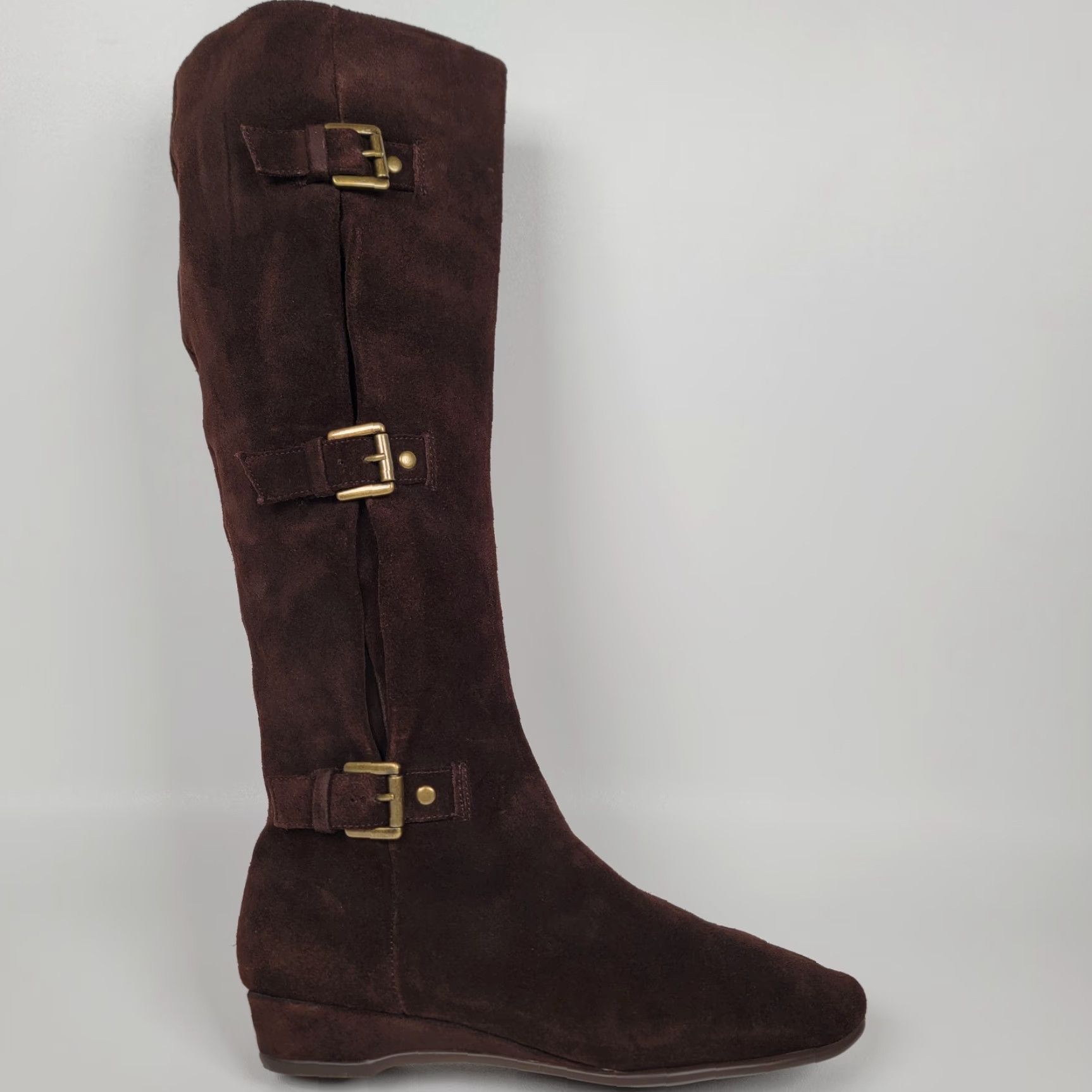 Vintage Aerosoles Boots Knee High Brown Smooth Wedge Zip Size 8 M Womens Size US 6 / IT 36 - 4 Thumbnail