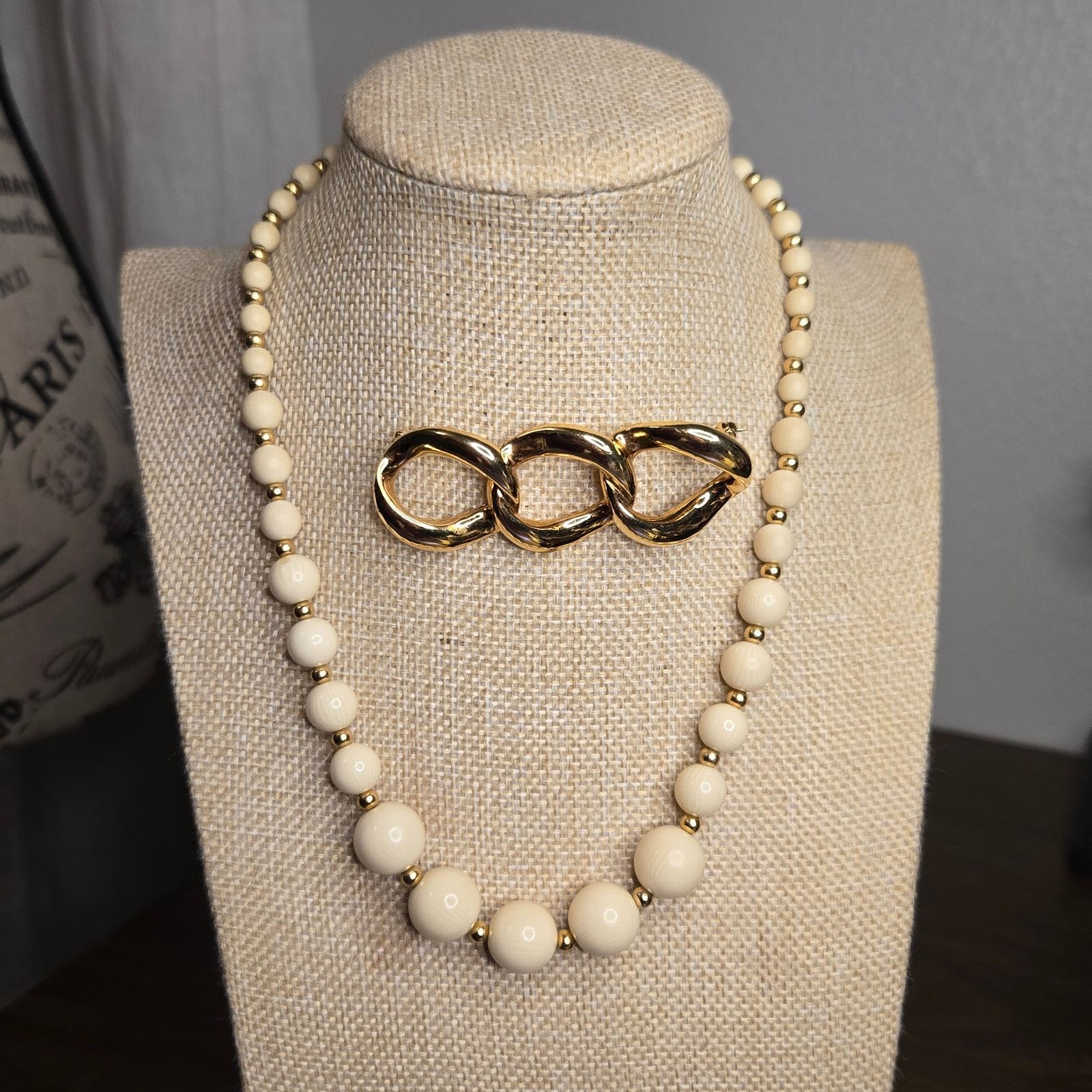 Vintage Vintage Napier Choker Necklace & Mismatched Unsigned Brooch Size ONE SIZE - 15 Thumbnail