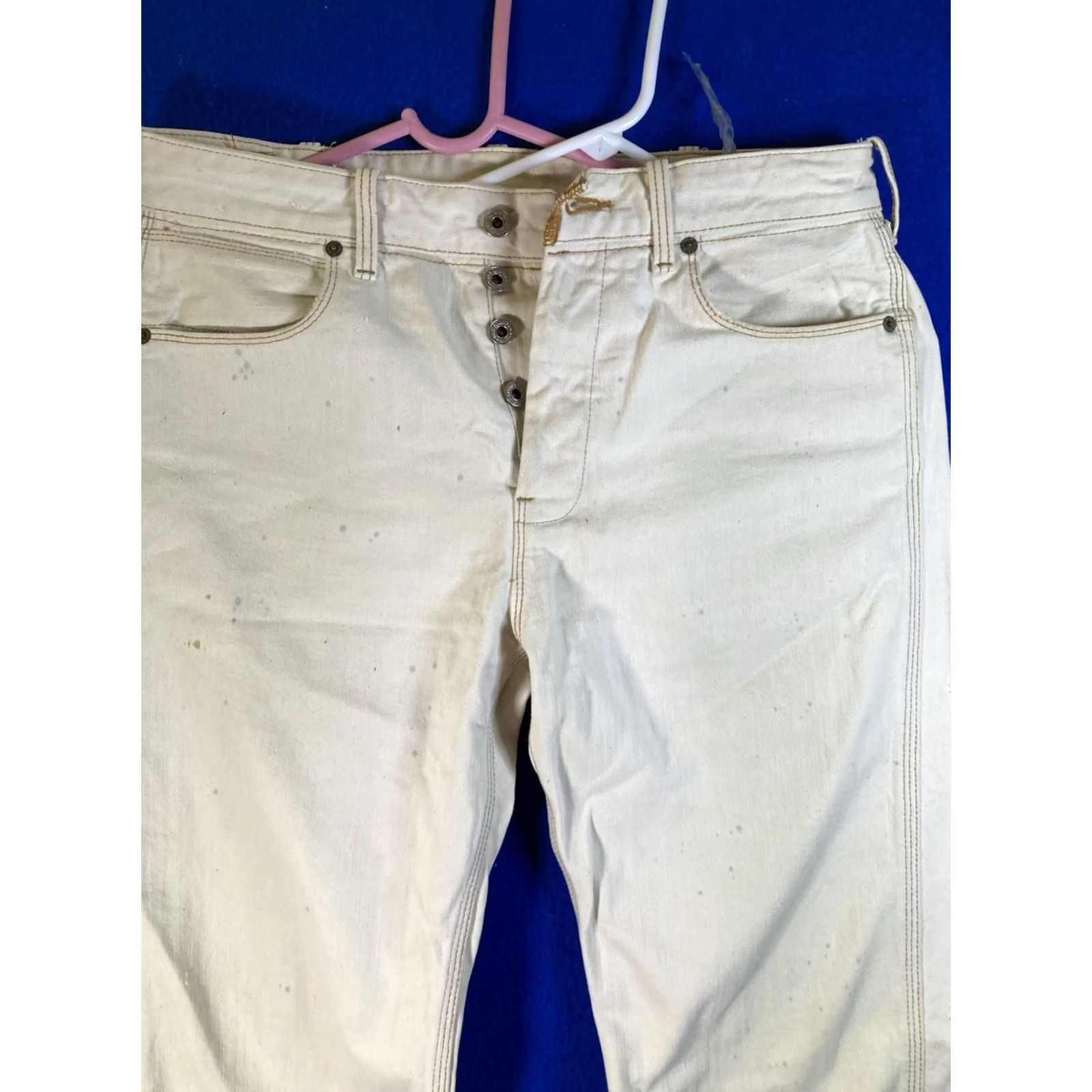Polo Ralph Lauren Polo Ralph Lauren Jeans Mens 32 x 32 Beige Straight Paint Splatter Button Fly No 67 Kelly Jean Co Size US XS / EU 42 / 0 - 2 Thumbnail