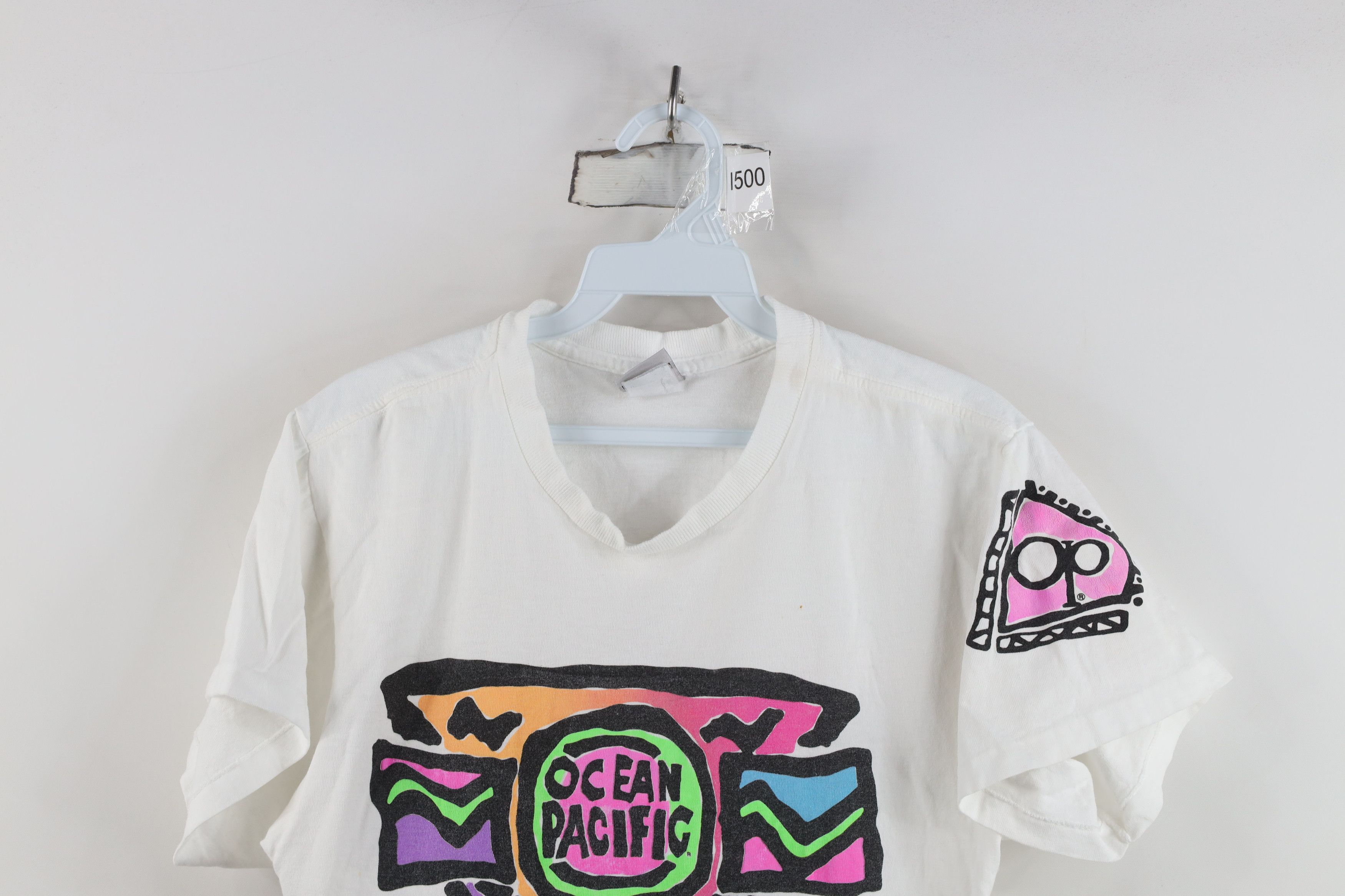 Ocean Pacific Vintage 90s Ocean Pacific Cropped Surfing T-Shirt USA Size ONE SIZE - 2 Thumbnail
