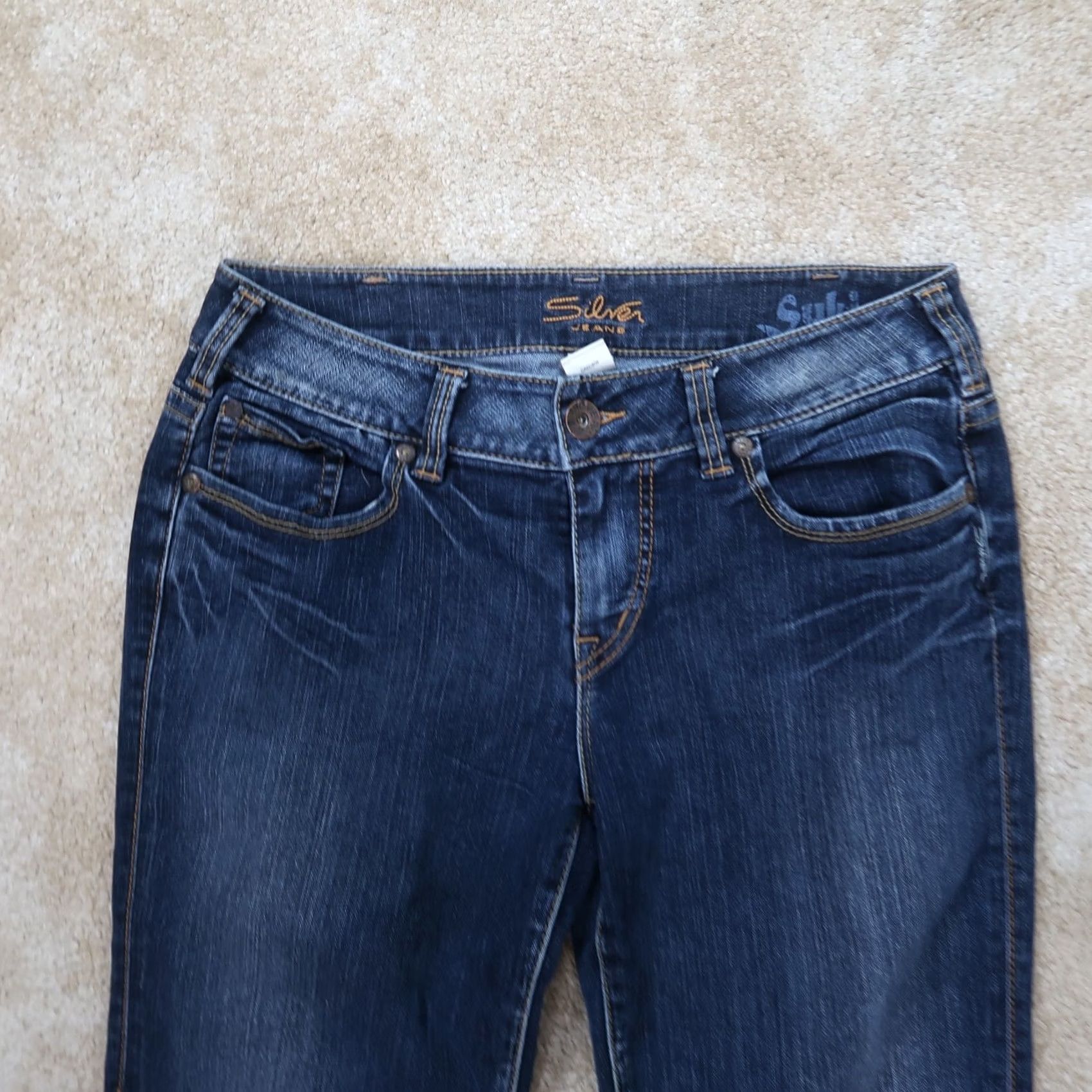 Silver Jeans Co. Silver Jeans Suki Capri Jeans Womens 31 Blue Dark Denim Slim Capris 26 Inseam 5-Pocket Distressed Size 24" / US 00 / IT 34 - 2 Thumbnail