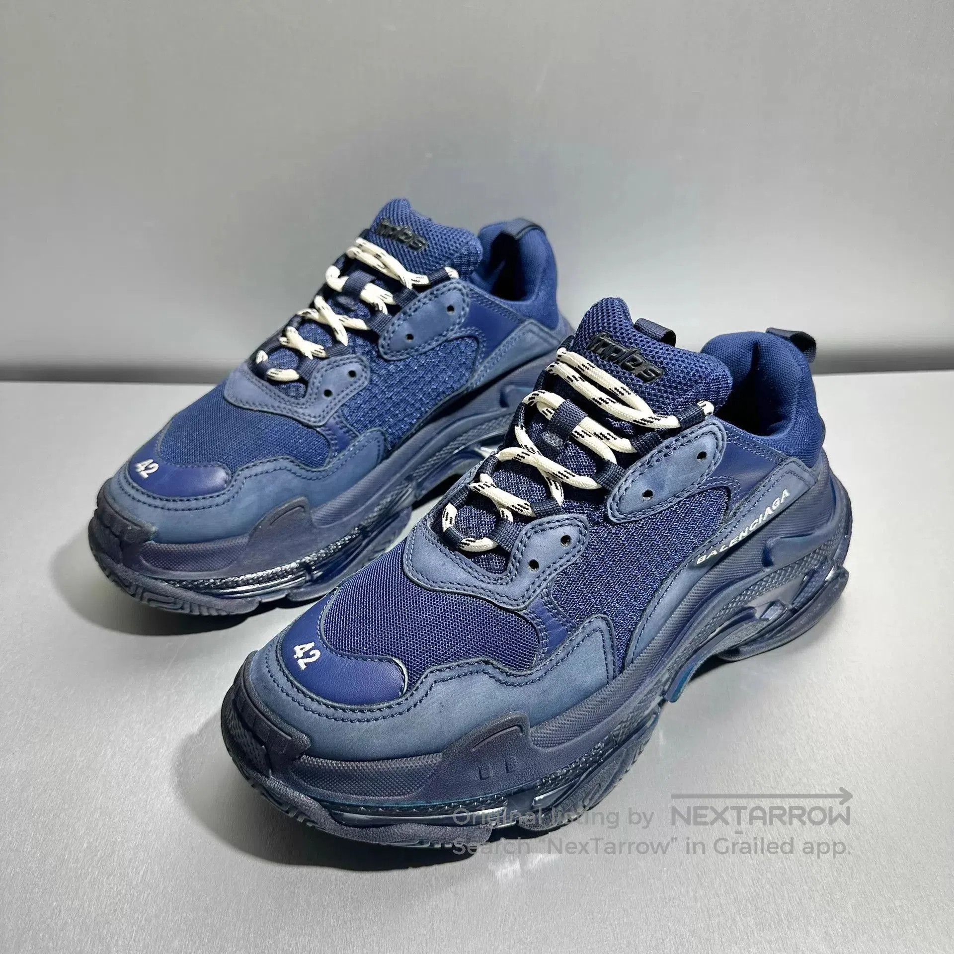 Balenciaga Blue Low-Top Sneakers Size 9. Size US 9 / EU 42 - 1 Thumbnail