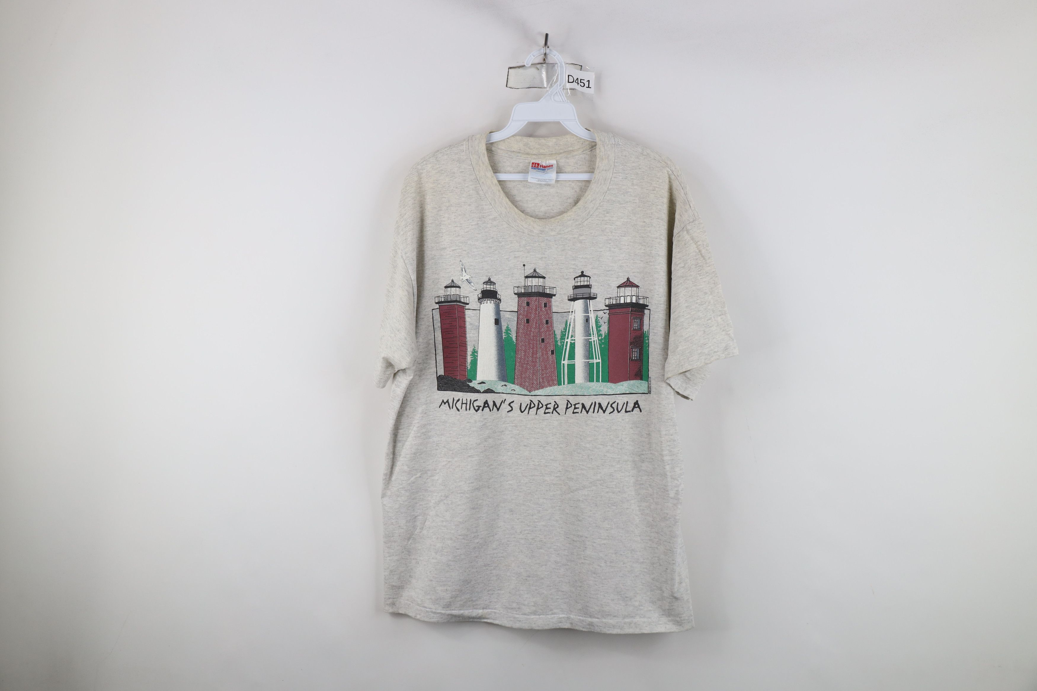 Vintage Vintage 90s Streetwear Upper Peninsula Lighthouse T-Shirt Size US L / EU 52-54 / 3 - 1 Thumbnail