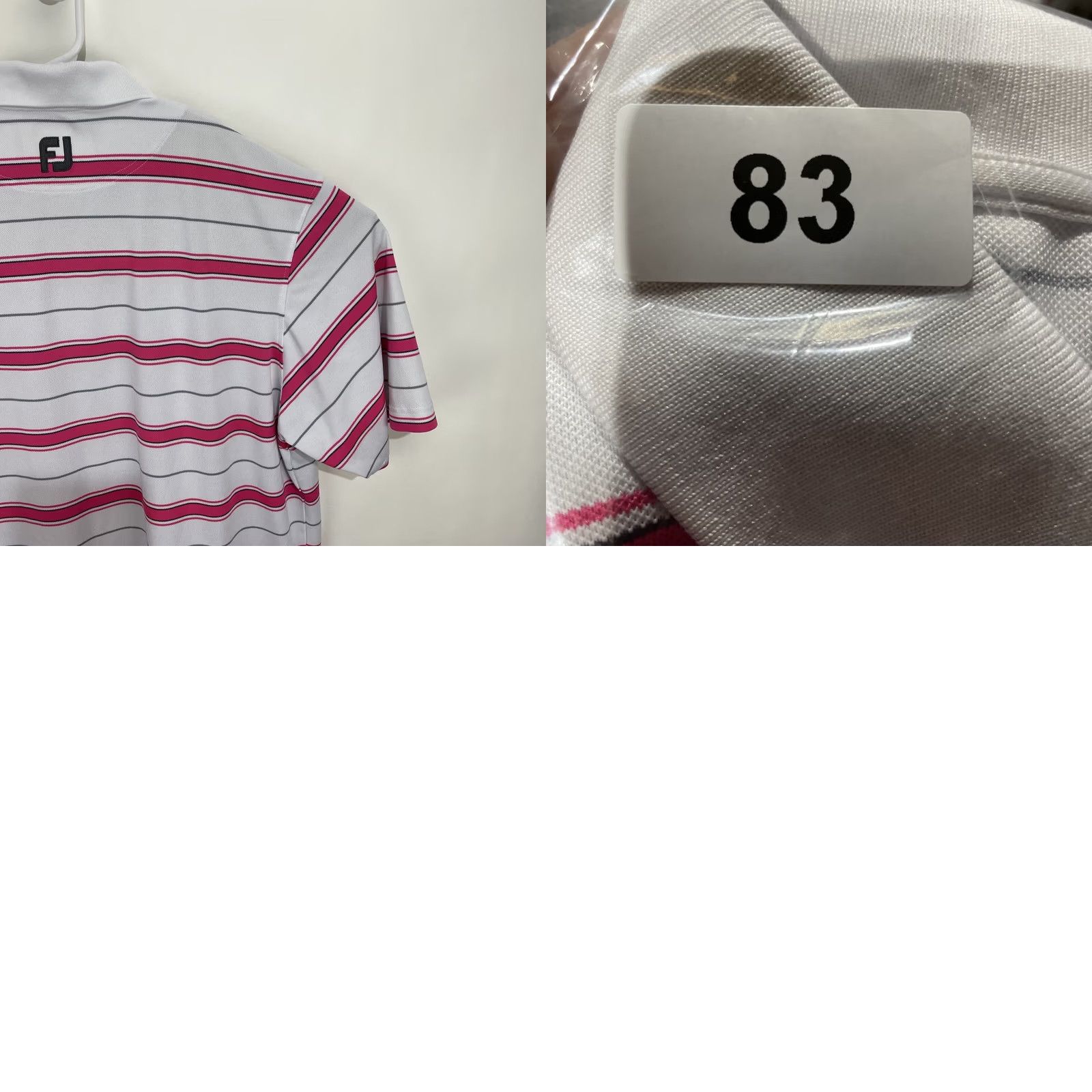 Footjoy FootJoy Polo Golf Short Sleeve Shirt Men L White Striped Embroidered Logo Button-Up Sports Classic Golf Shirt Size US L / EU 52-54 / 3 - 9 Thumbnail