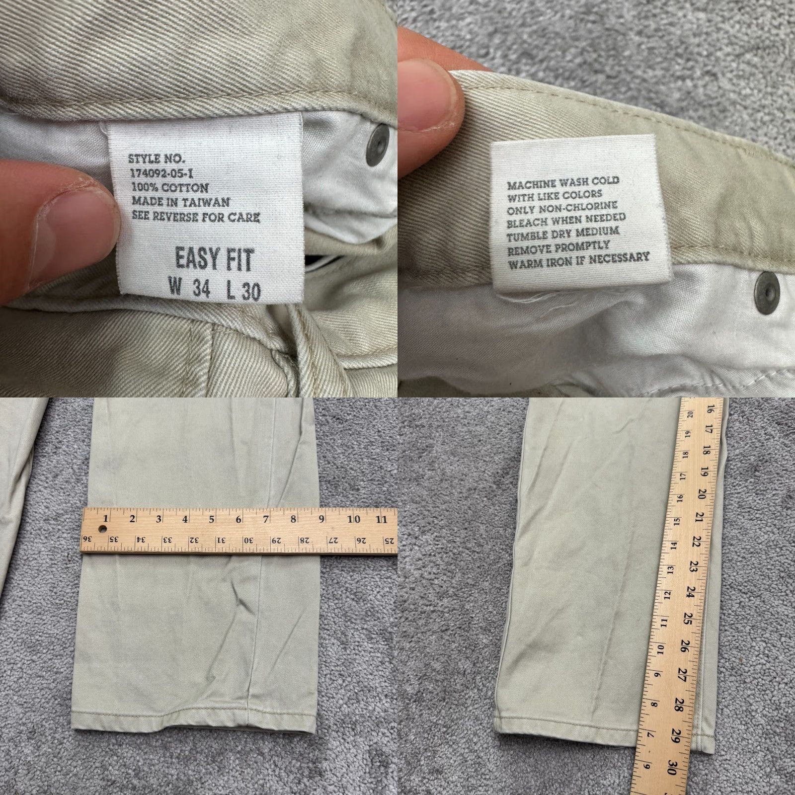 Gap VINTAGE Gap Blue Jeans Pants Men 34x30 Khaki Straight Cotton Casual Classic 90s Size US 34 / EU 50 - 8 Thumbnail