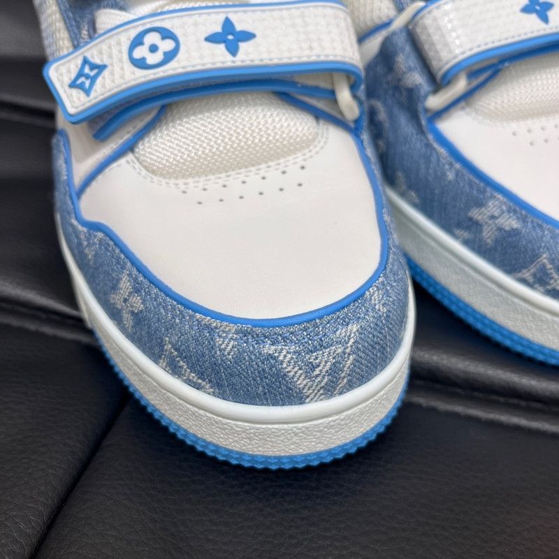 Louis Vuitton Louis Vuitton Trainer Low-top Sneakers in Blue and White -2 Size US 8.5 / EU 41-42 - 9 Thumbnail