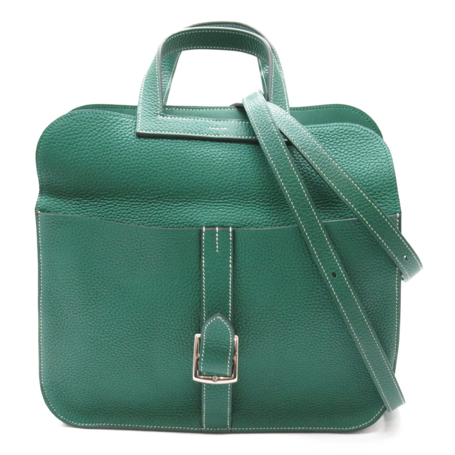 Hermes Hermes Arzan 31 Shoulder Bag Leather Clemence Green Silver Hardware A Stamp Size ONE SIZE - 1 Thumbnail