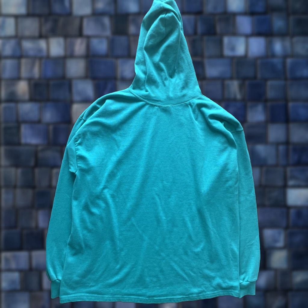 Champion VINTAGE Champion Hoodie Men XL Teal Blue Pullover Fleece Long Sleeve USA 80s City Grunge Hip Hop Retro Hooded Front Drawstring Crew Neck Size US XL / EU 56 / 4 - 1 Thumbnail