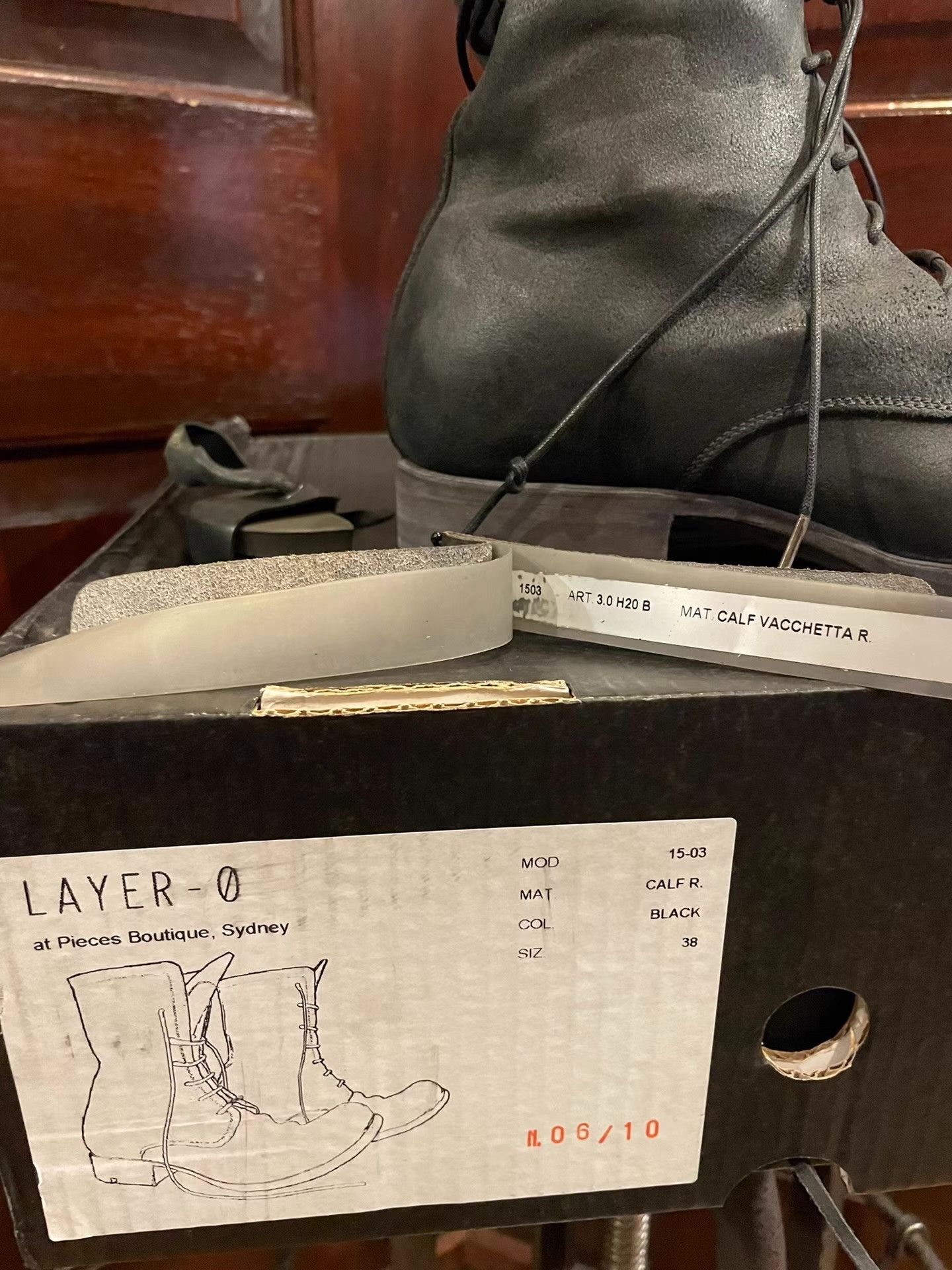Layer-0 Layer-0 Women's 3.0 H 20 B calf reverse laced up boots Ｑ25 Size US 6 / IT 36 - 4 Thumbnail