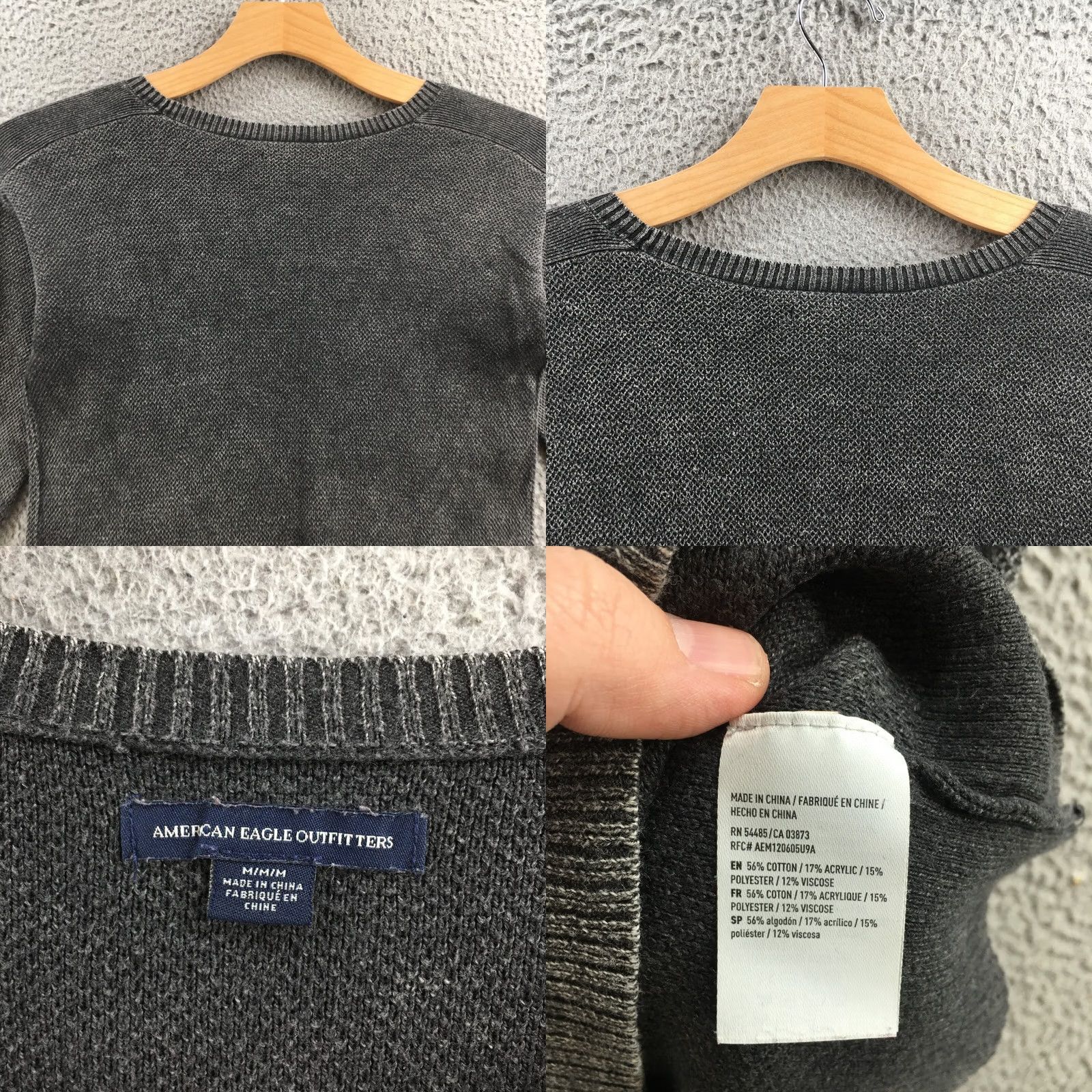 American Eagle Outfitters American Eagle Outfitters Sweater Womens M Gray Cotton Blend Long Sleeve Crew Size M / US 6-8 / IT 42-44 - 8 Thumbnail