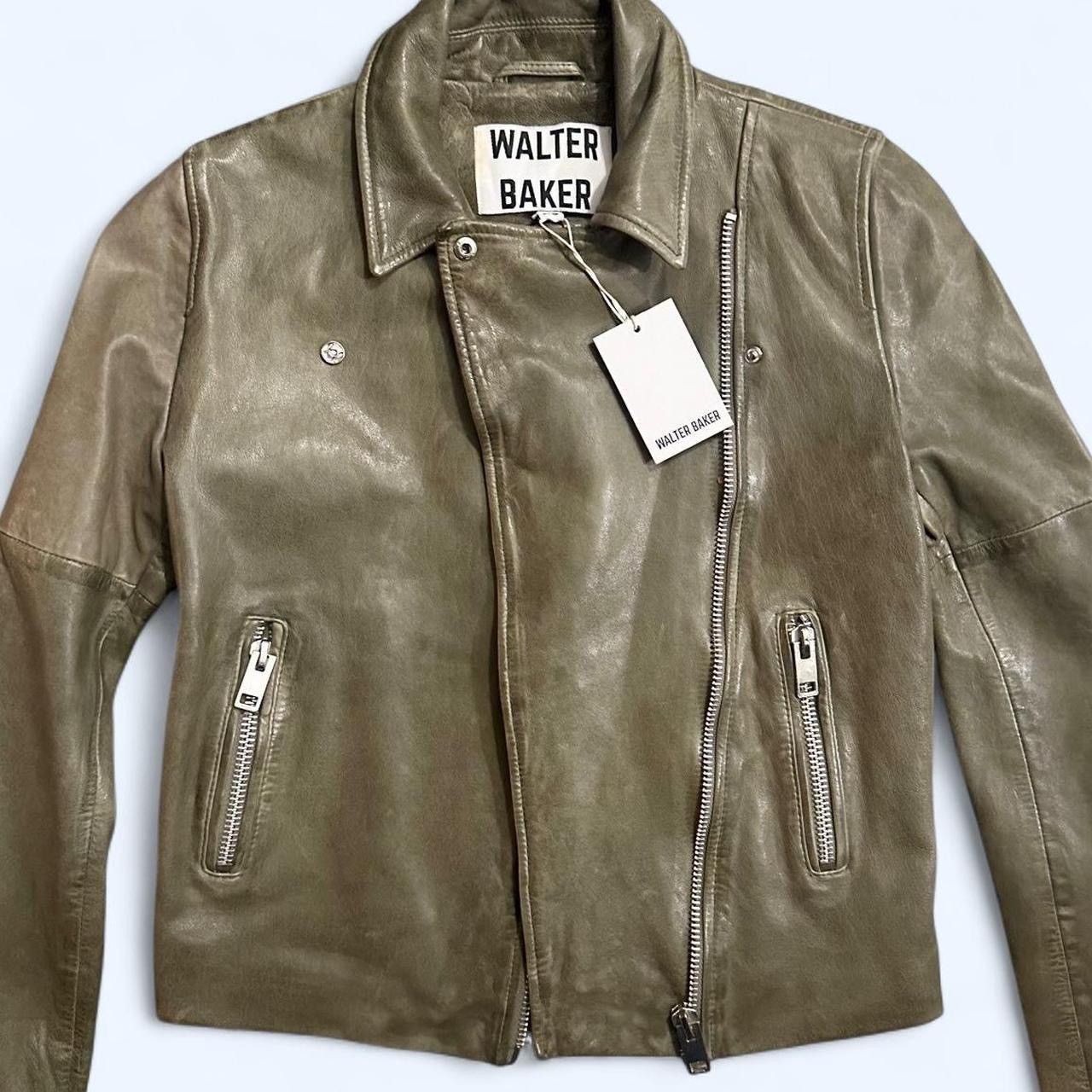 Other Walter Baker Olive Green 100% Leather Jacket MSRP $700 Size XS / US 0-2 / IT 36-38 - 1 Thumbnail