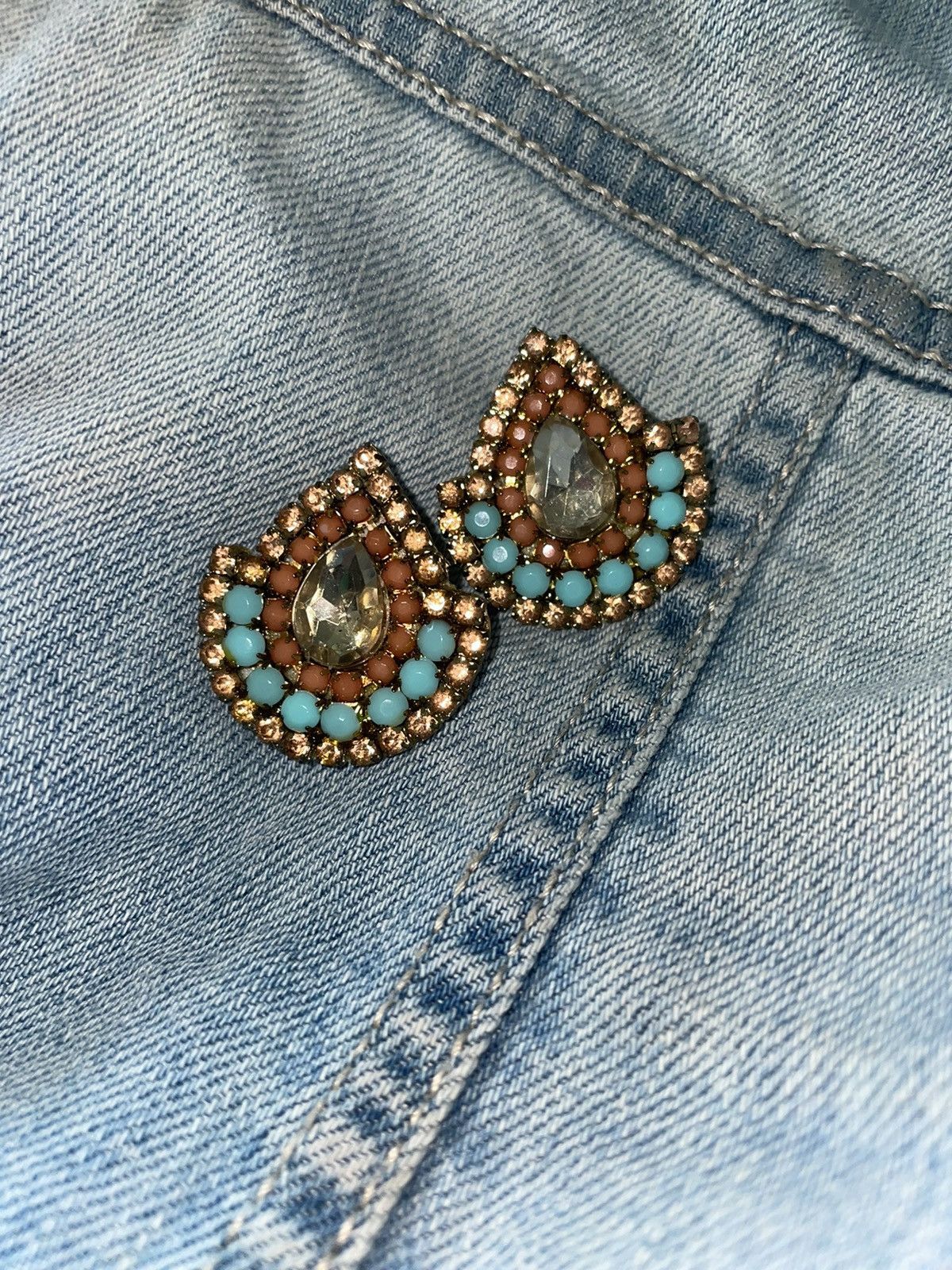 Vintage Art Deco Vintage Czech Abstract Earrings Size ONE SIZE - 9 Thumbnail