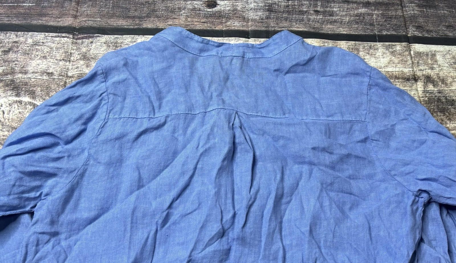 Other Rosemarine Linen Top Women's L Italy Button Roll Tab Sleeve Size L / US 10 / IT 46 - 6 Thumbnail