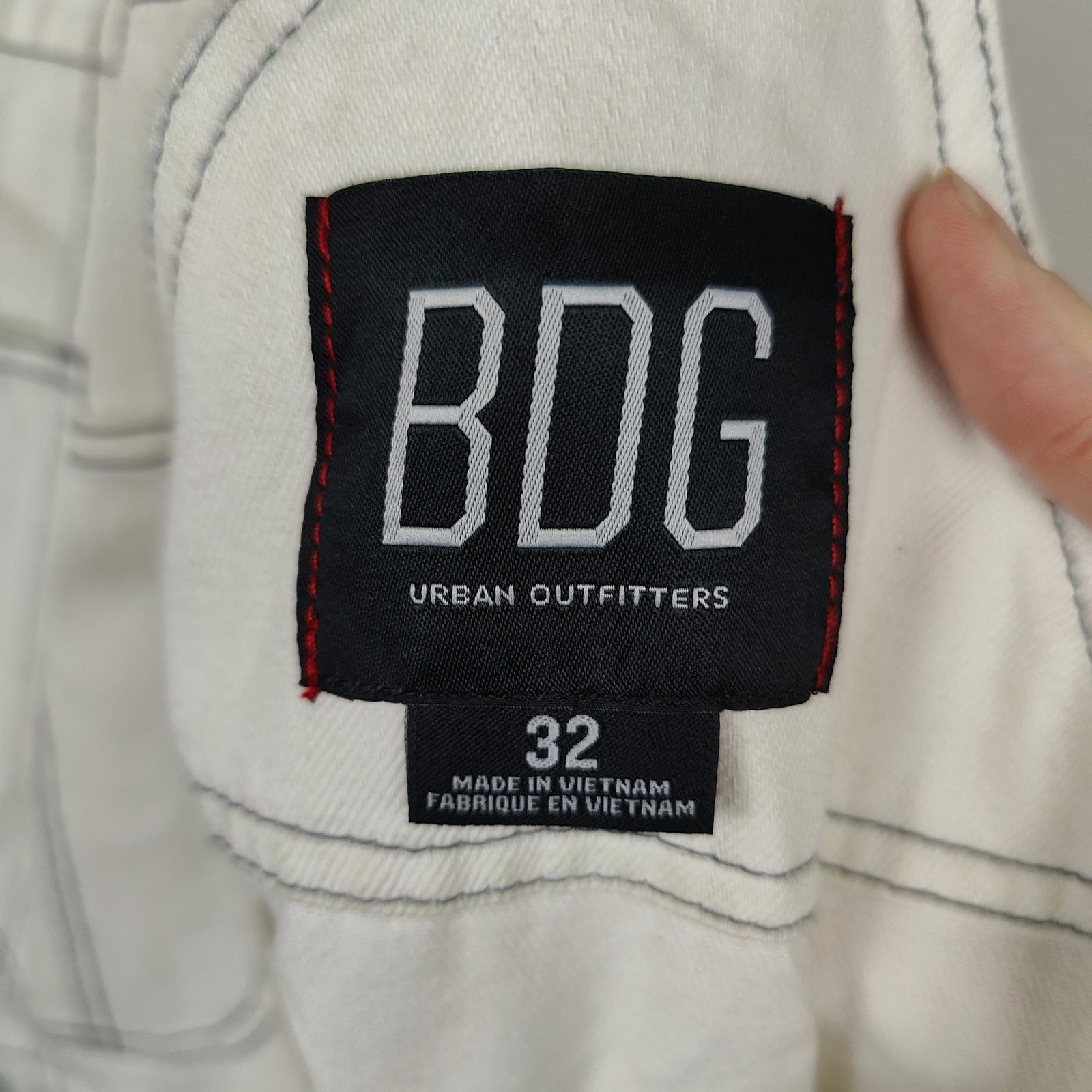 Bdg BDG Baggy Overalls Womens 32 White Straight Leg Denim Size 26" / US 2 / IT 38 - 7 Thumbnail