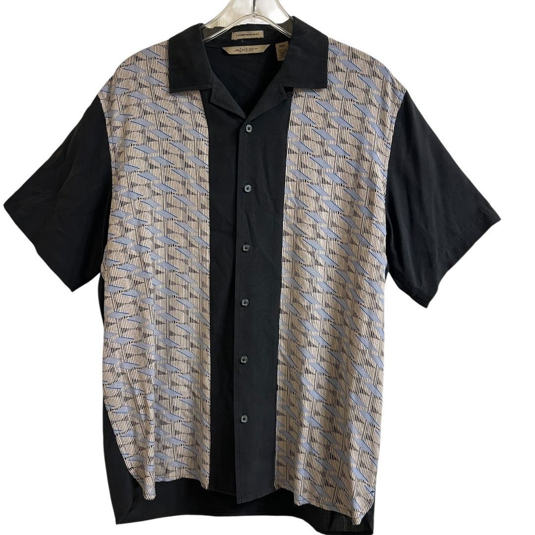 Axist NWT Axist Geometric Black Washable Silk Short Sleeve Button- Size US M / EU 48-50 / 2 - 1 Thumbnail